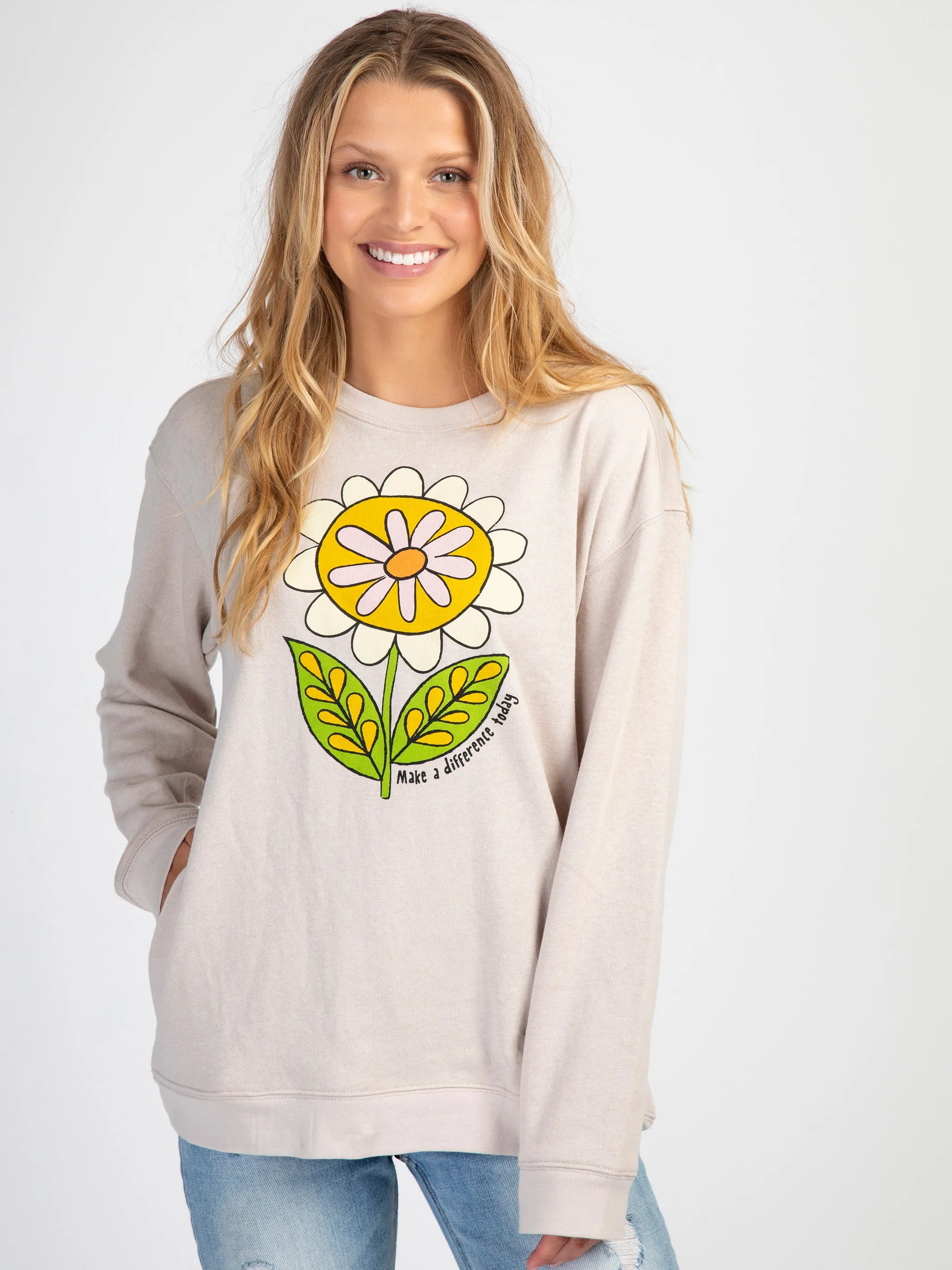 Comfy Pocket Sweatshirt - Make A Difference sold by NATURAL LIFE product image thumbnail 3