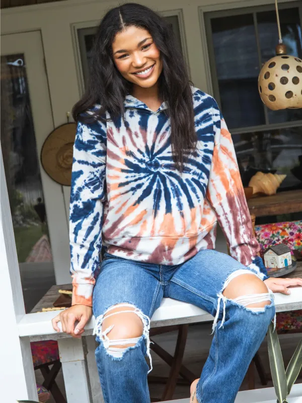 So Comfy Tie-Dye Hoodie - Moonstone Navy sold by NATURAL LIFE