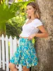 Malia Mini Skirt - Cream Blue Floral Border sold by NATURAL LIFE