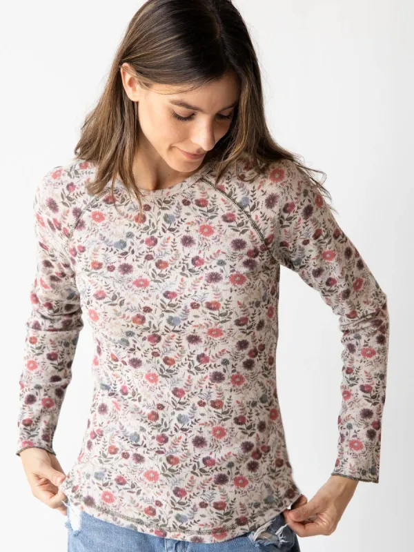 Super Soft Thermal Top - Grey Wildflower sold by NATURAL LIFE