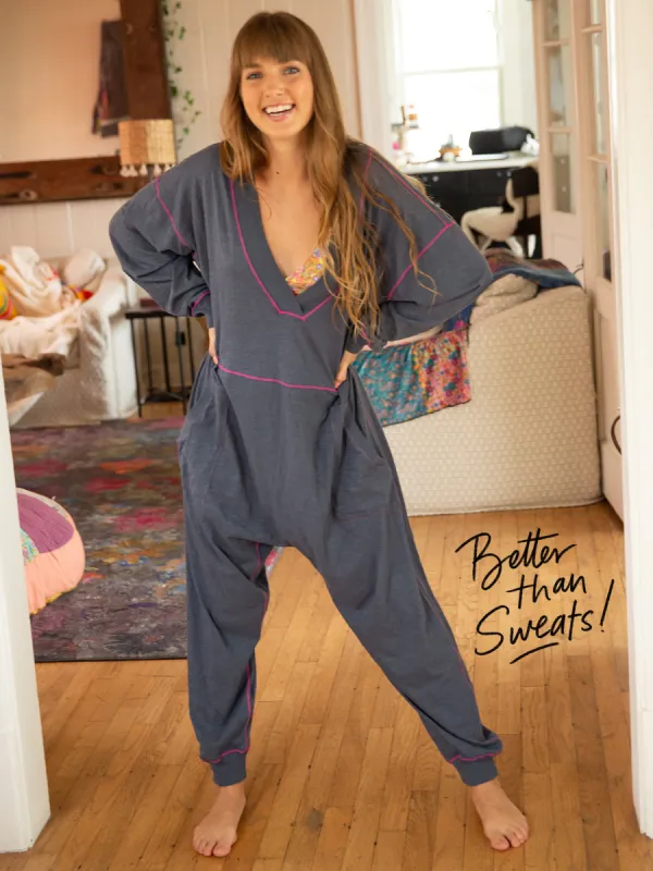 Johnnie Cotton Jumpsuit - Washed Navy sold by NATURAL LIFE