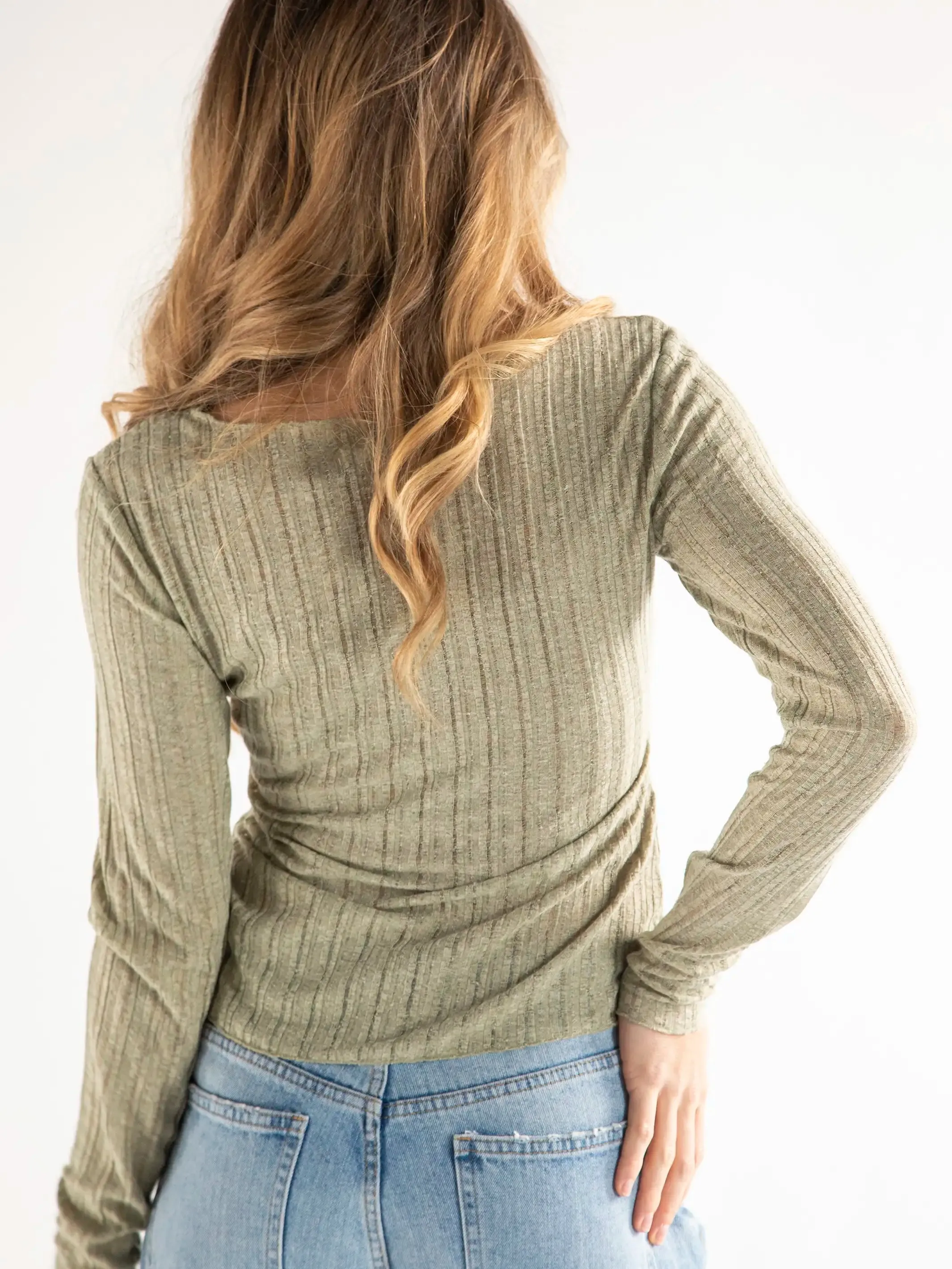 Pearl Knit Layering Top - Olive sold by NATURAL LIFE product image thumbnail 2