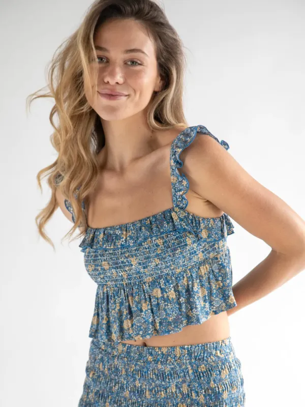 Mix & Match Smocked Top - Blue Ditsy Floral sold by NATURAL LIFE