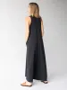 Knit V-Neck Jumpsuit - Charcoal sold by NATURAL LIFE