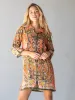 Fiona Tunic Dress - Orange Paisley sold by NATURAL LIFE