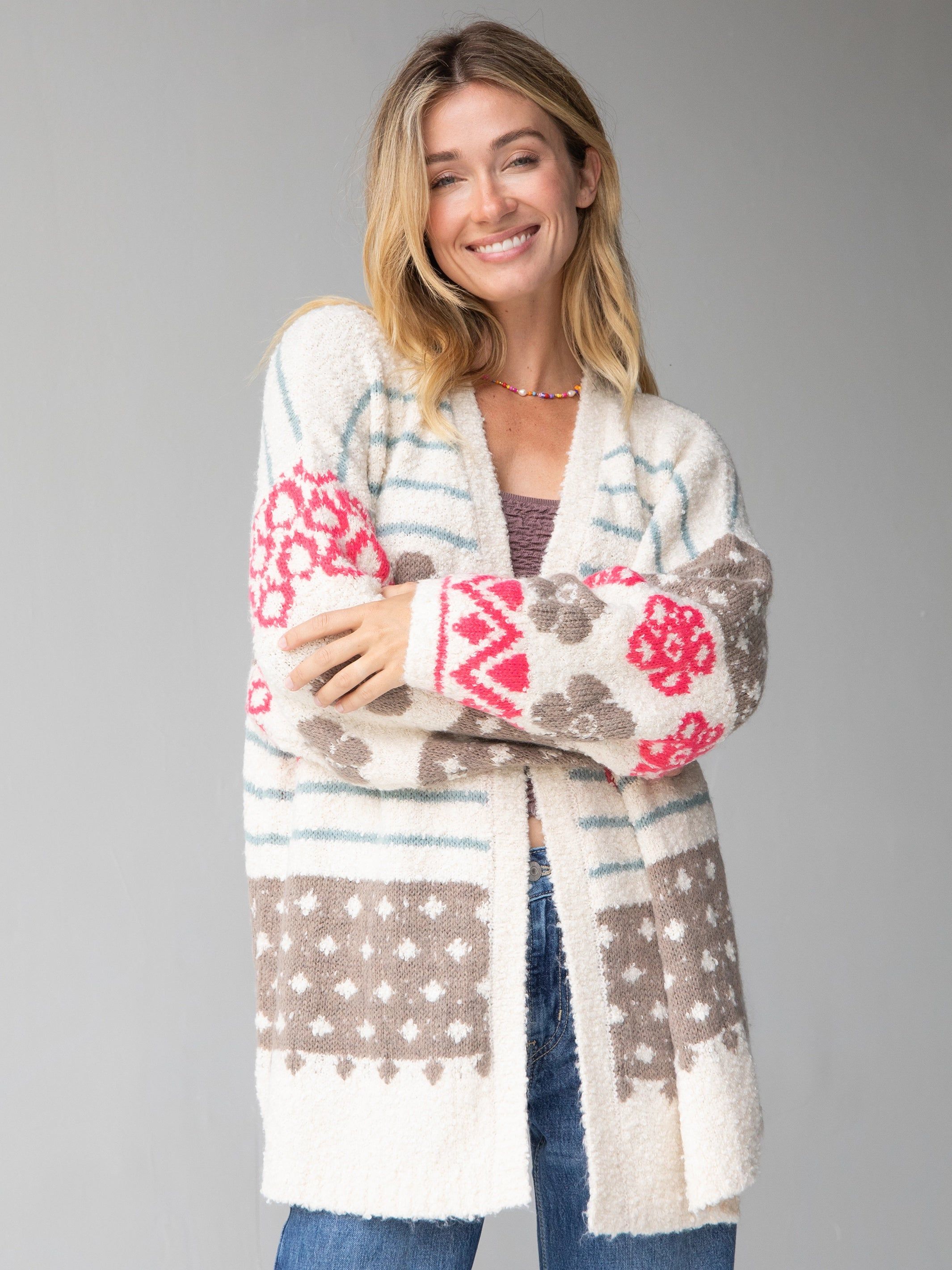 Calla Jacquard Cardigan - Cream sold by NATURAL LIFE product image thumbnail 4