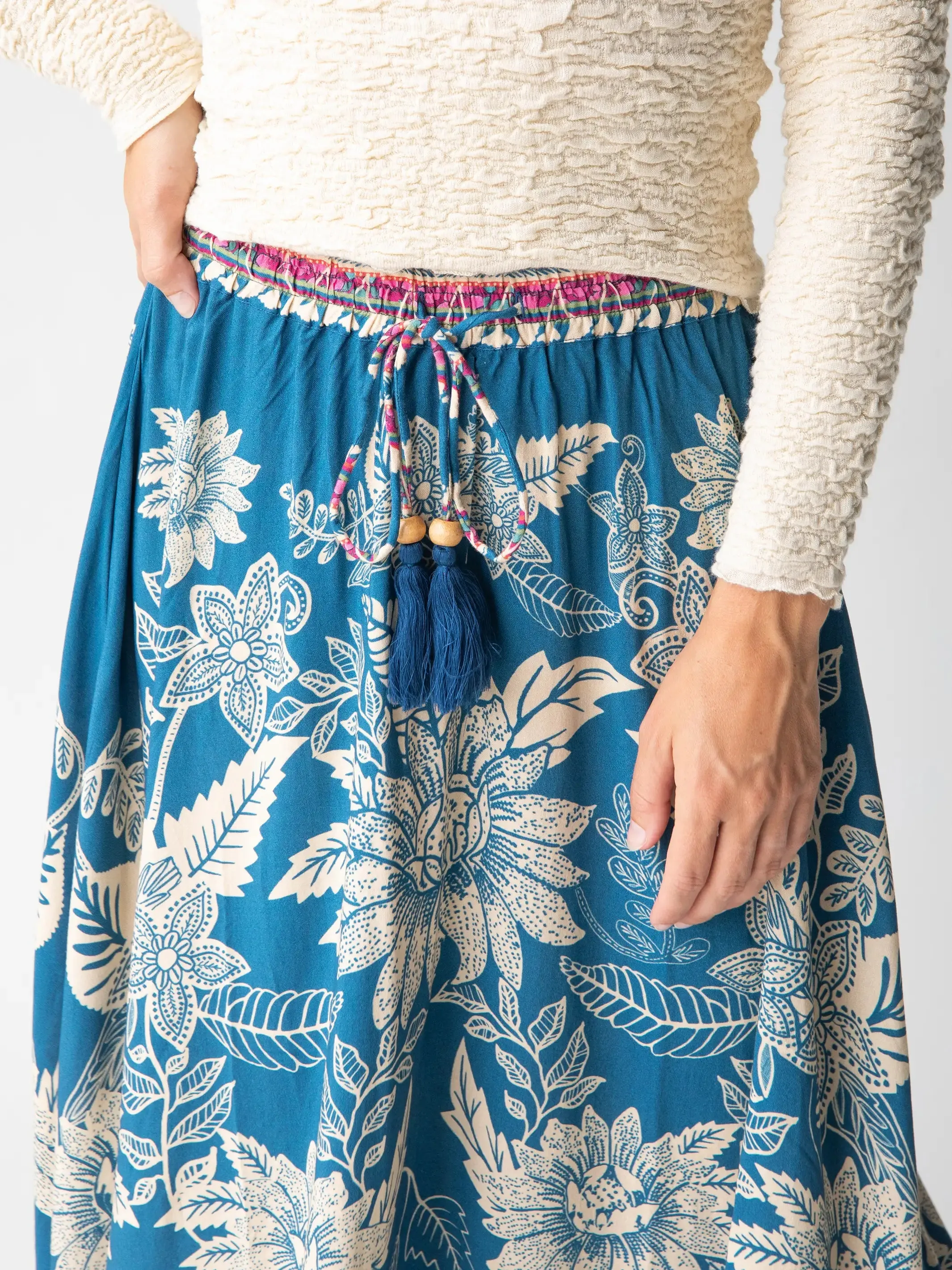 Milena Skirt - Blue Pink Border sold by NATURAL LIFE product image thumbnail 5