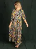 Sage V-Neck Maxi Dress - Gold Fall Floral sold by NATURAL LIFE
