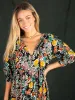 Sage V-Neck Maxi Dress - Gold Fall Floral sold by NATURAL LIFE