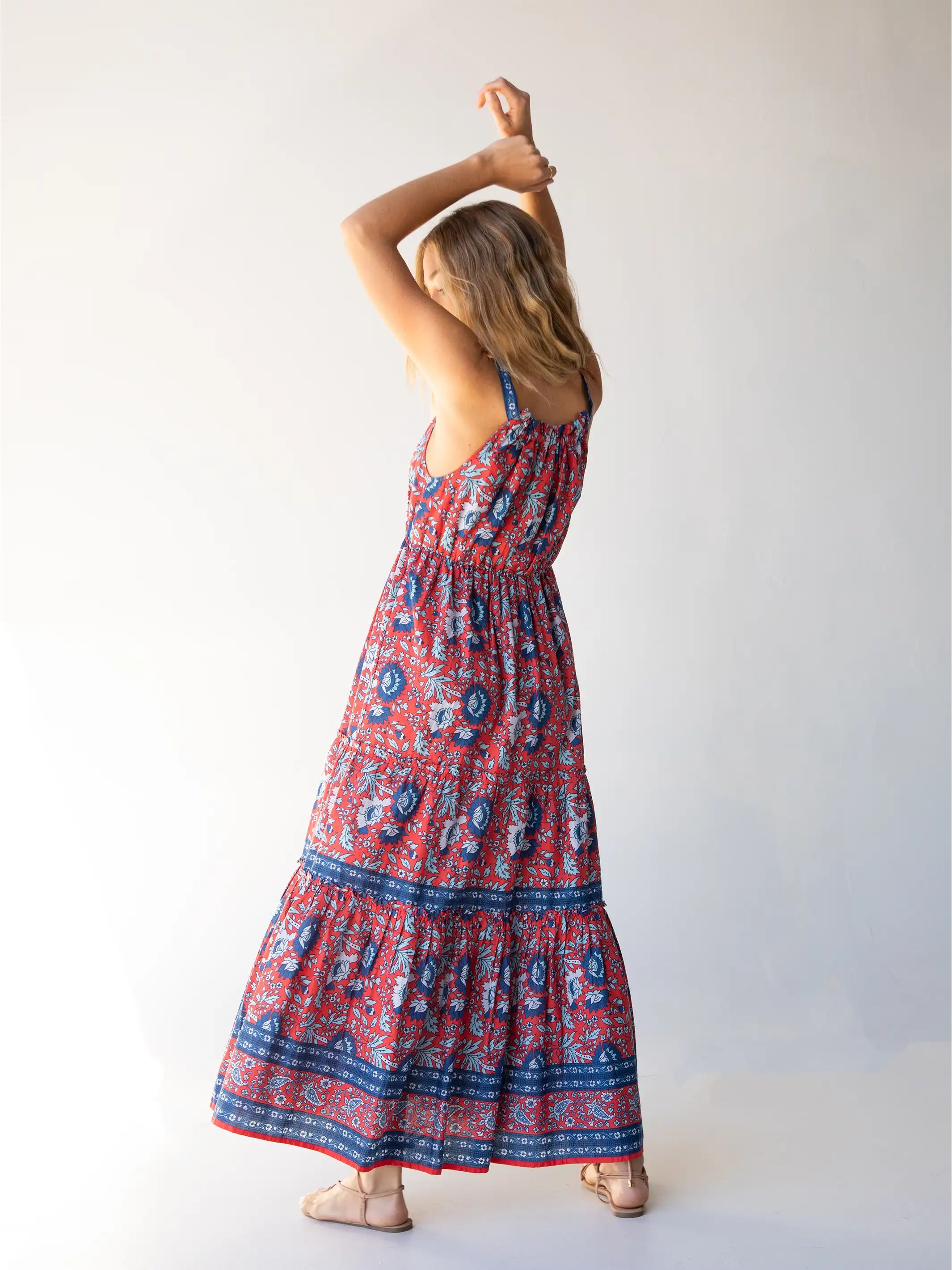 Isabella Maxi Dress - Red Blue Floral sold by NATURAL LIFE product image thumbnail 4