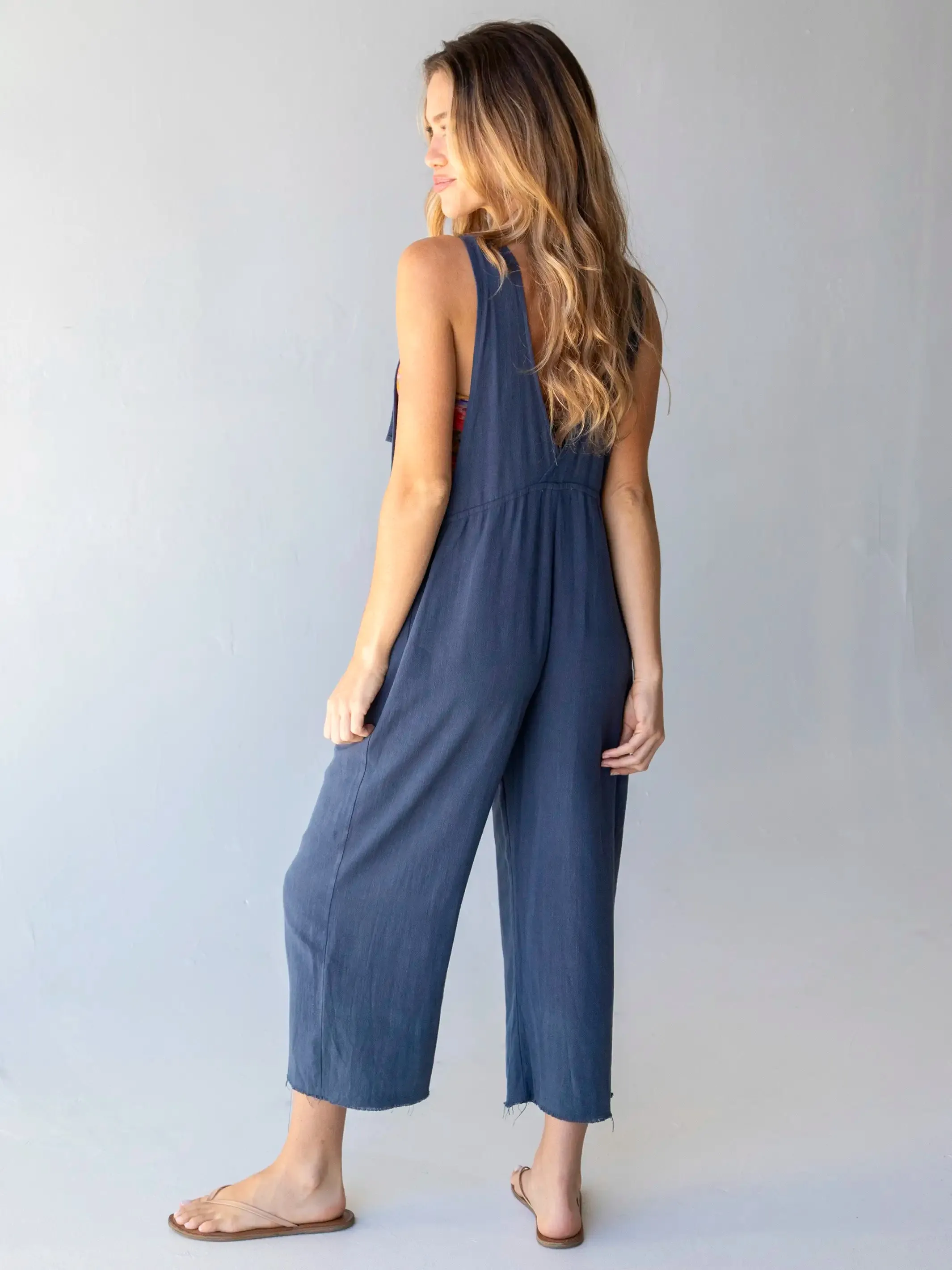 Carly Wide-Leg Jumpsuit - Navy sold by NATURAL LIFE product image thumbnail 4