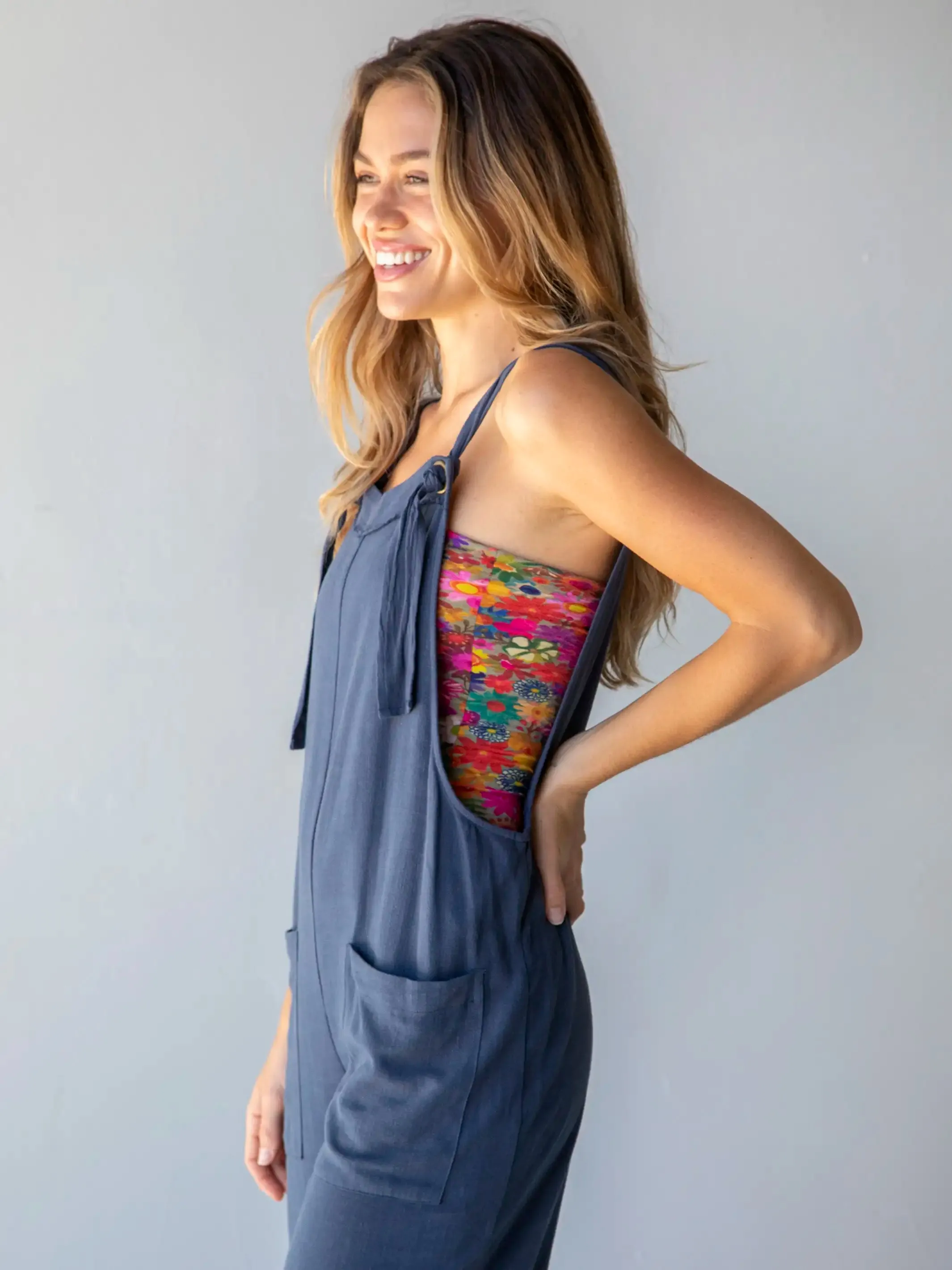 Carly Wide-Leg Jumpsuit - Navy sold by NATURAL LIFE product image thumbnail 3