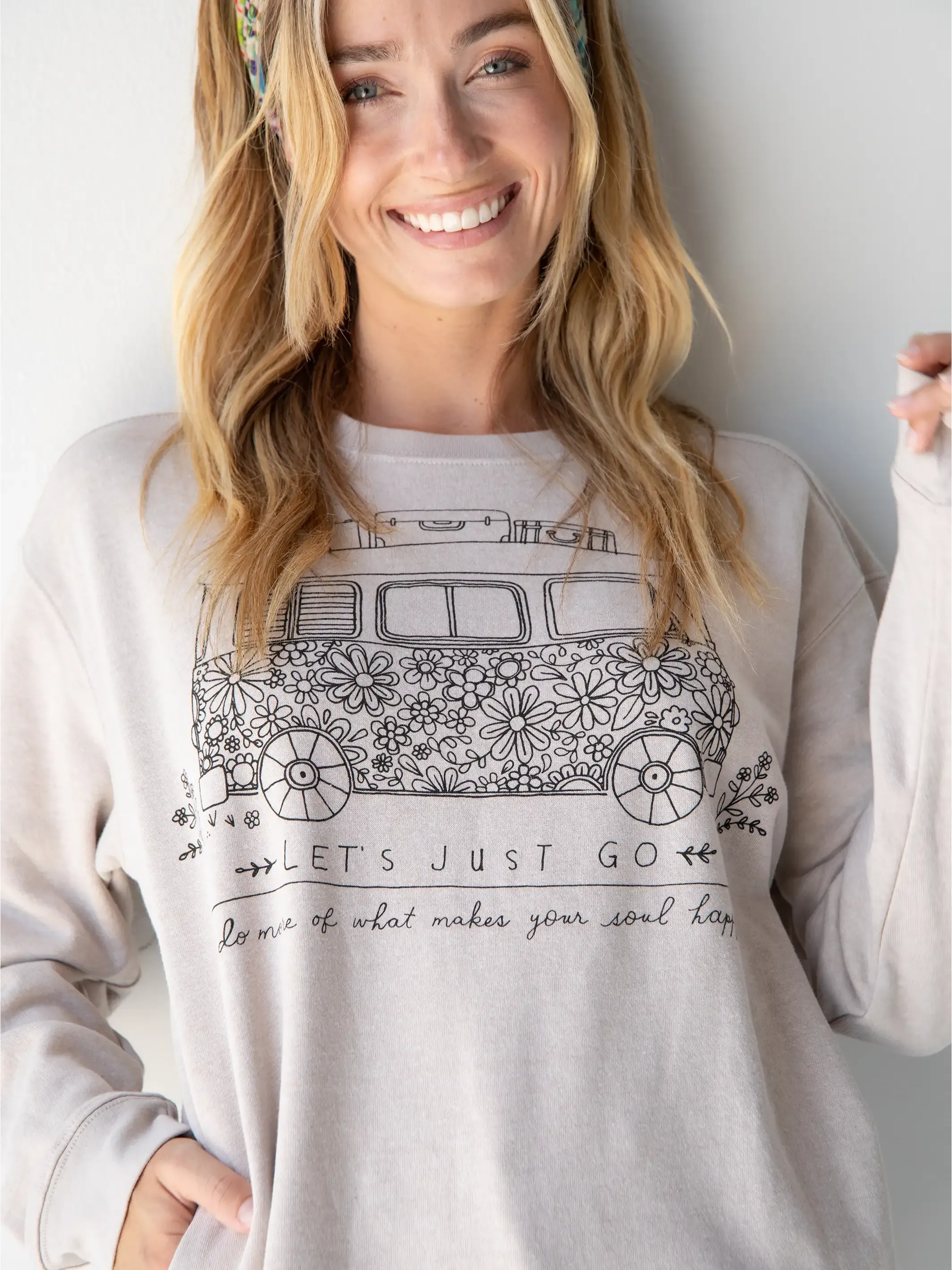 Comfy Pocket Sweatshirt - Let's Just Go Van sold by NATURAL LIFE