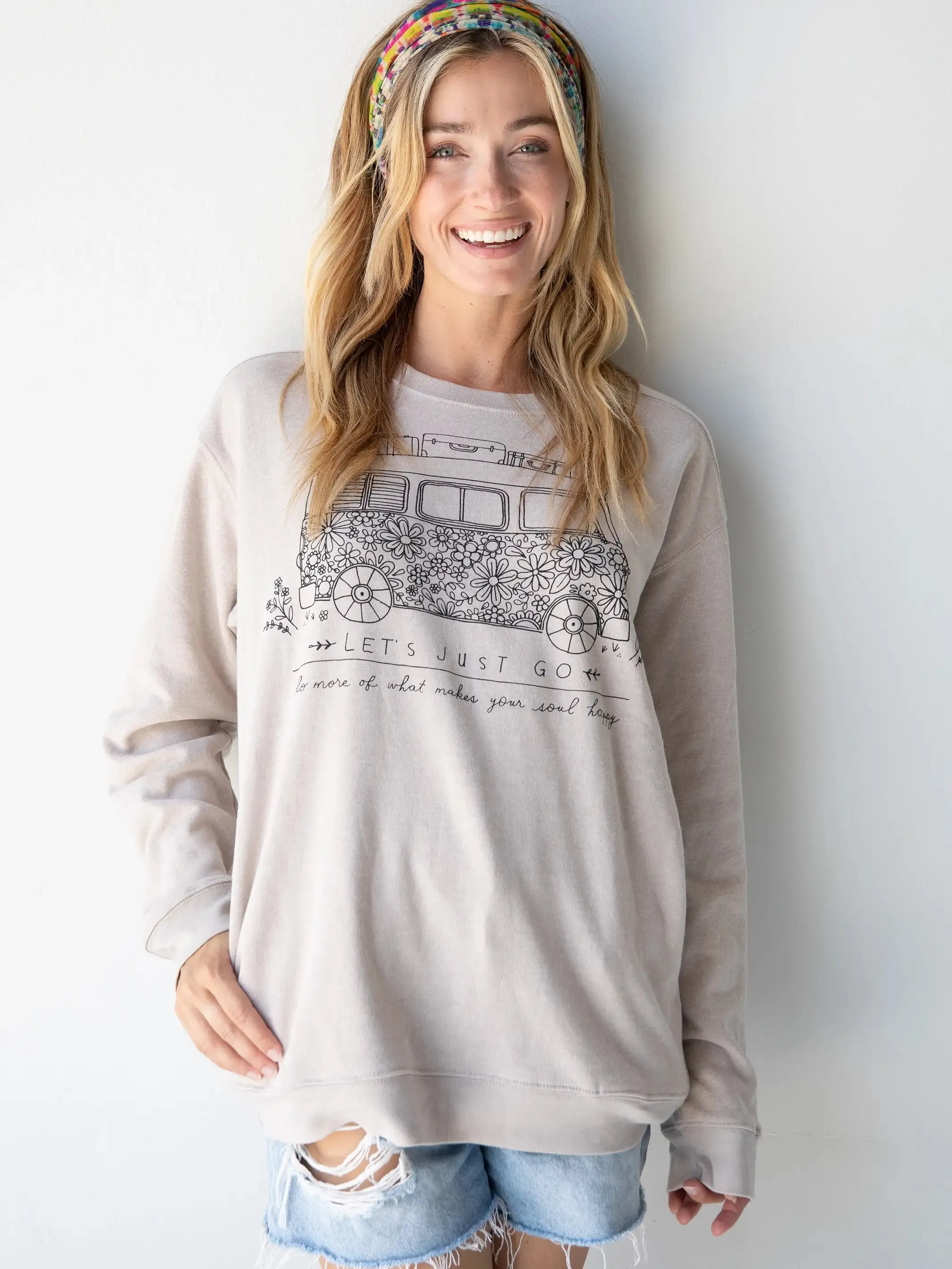 Comfy Pocket Sweatshirt - Let's Just Go Van sold by NATURAL LIFE product image thumbnail 2