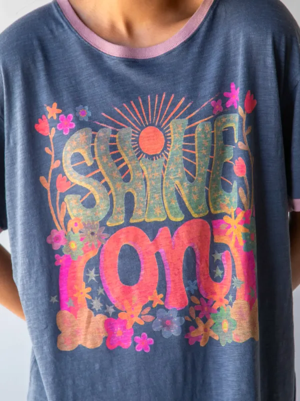 Ringer Oversized Tee Shirt - Shine On sold by NATURAL LIFE