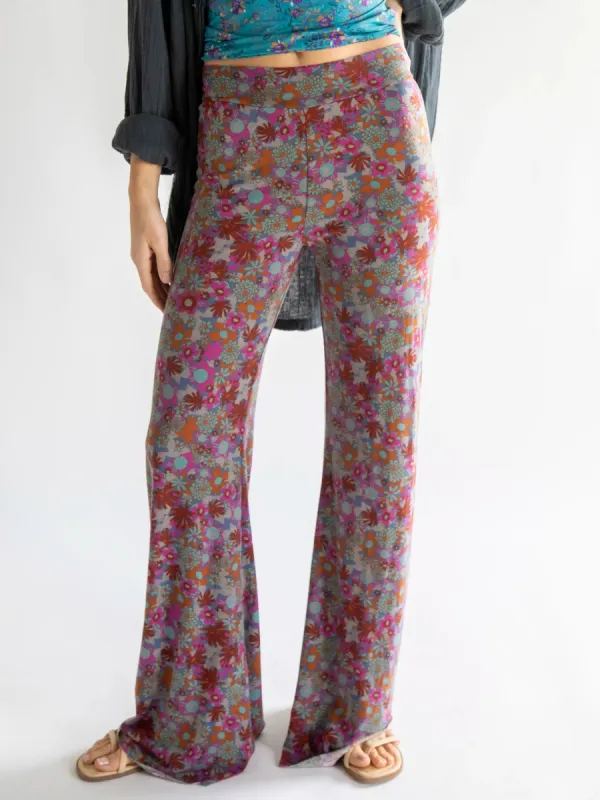 Cali Knit Wide Leg Pant - Deep Rust Sage sold by NATURAL LIFE