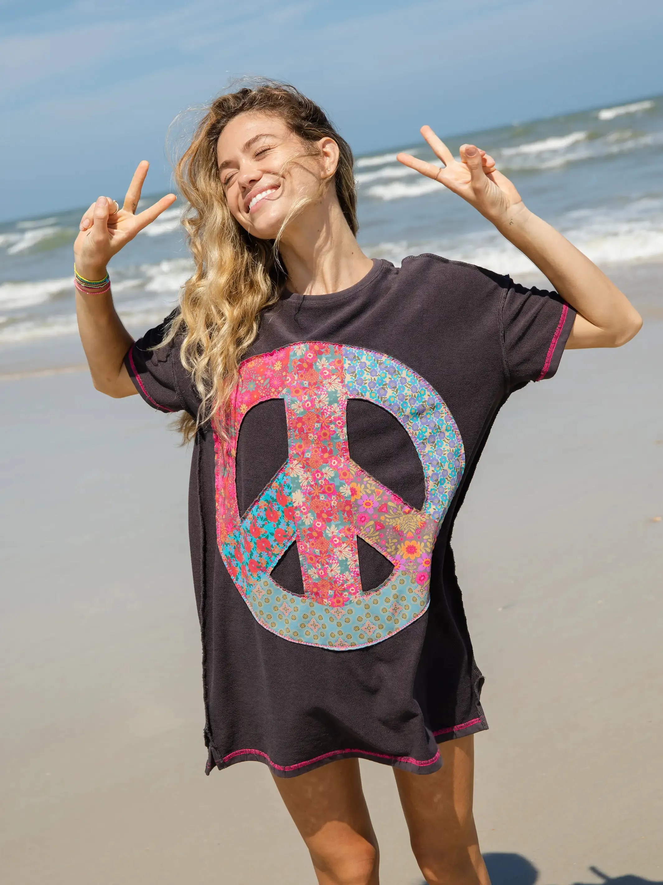 Inside Out Applique Dress - Charcoal sold by NATURAL LIFE product image thumbnail 3