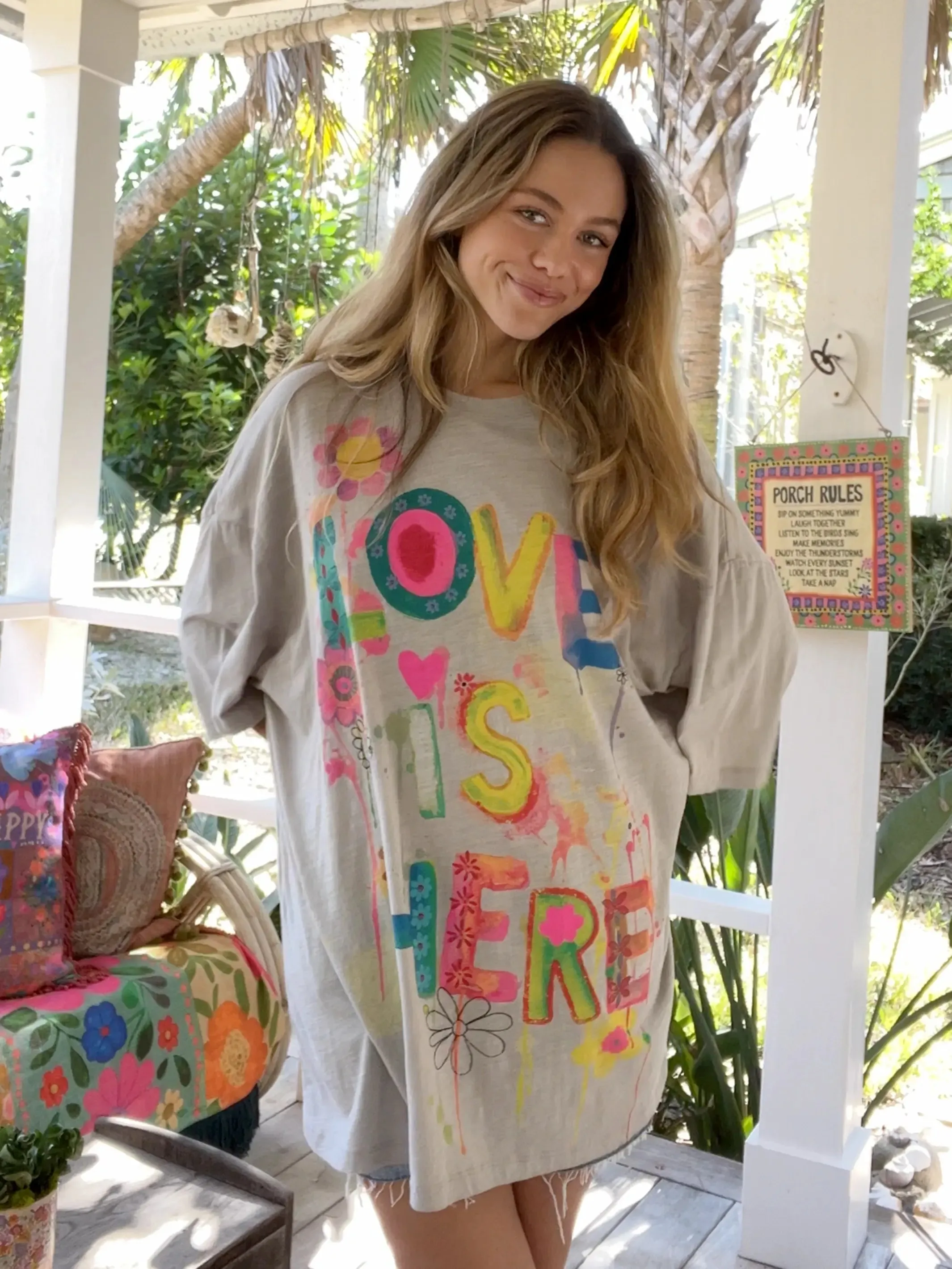 One Size Cotton Easy Tee - Love Heather Grey sold by NATURAL LIFE