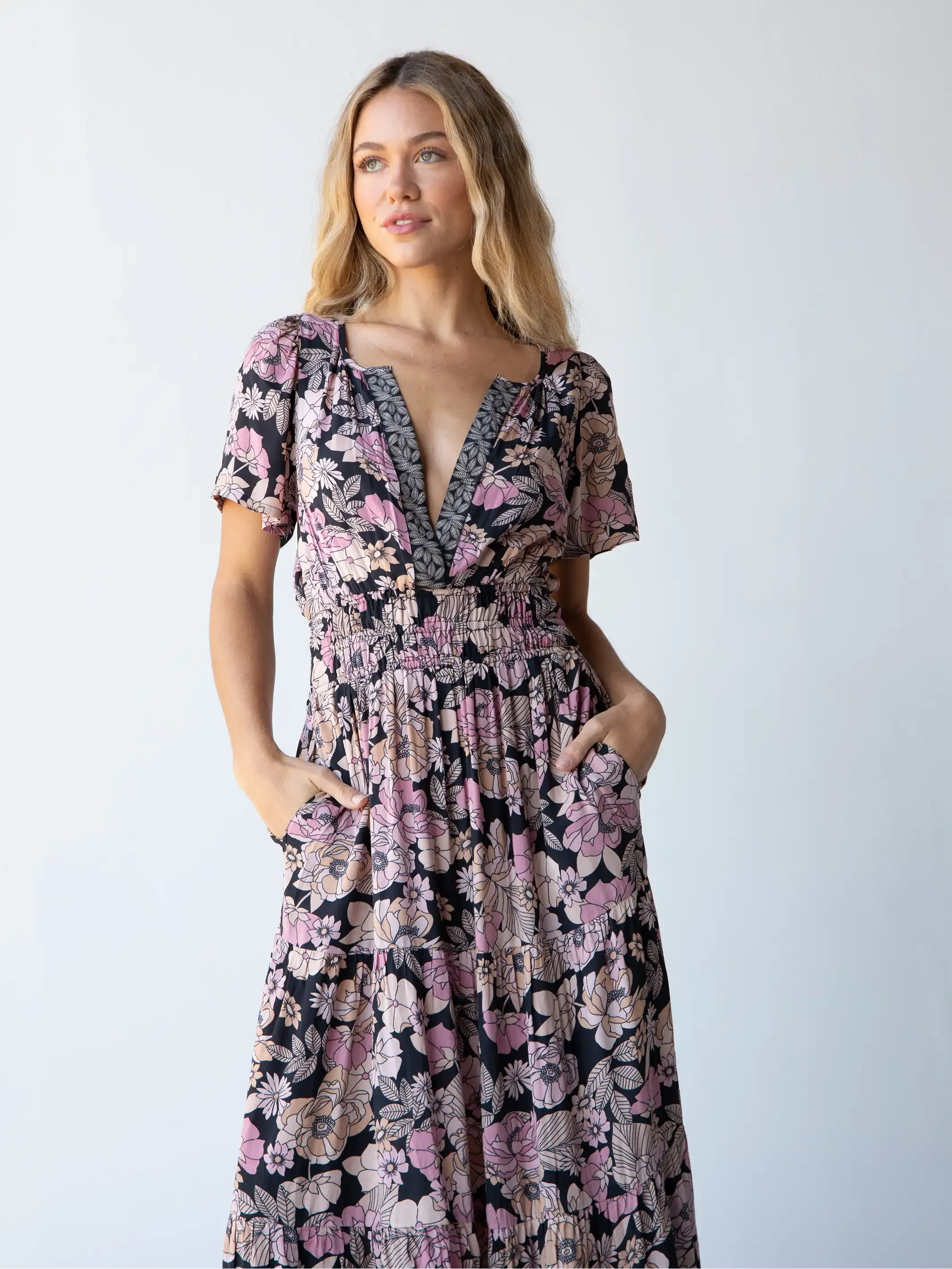 Bella Maxi Dress - Light Pink Floral sold by NATURAL LIFE product image thumbnail 2