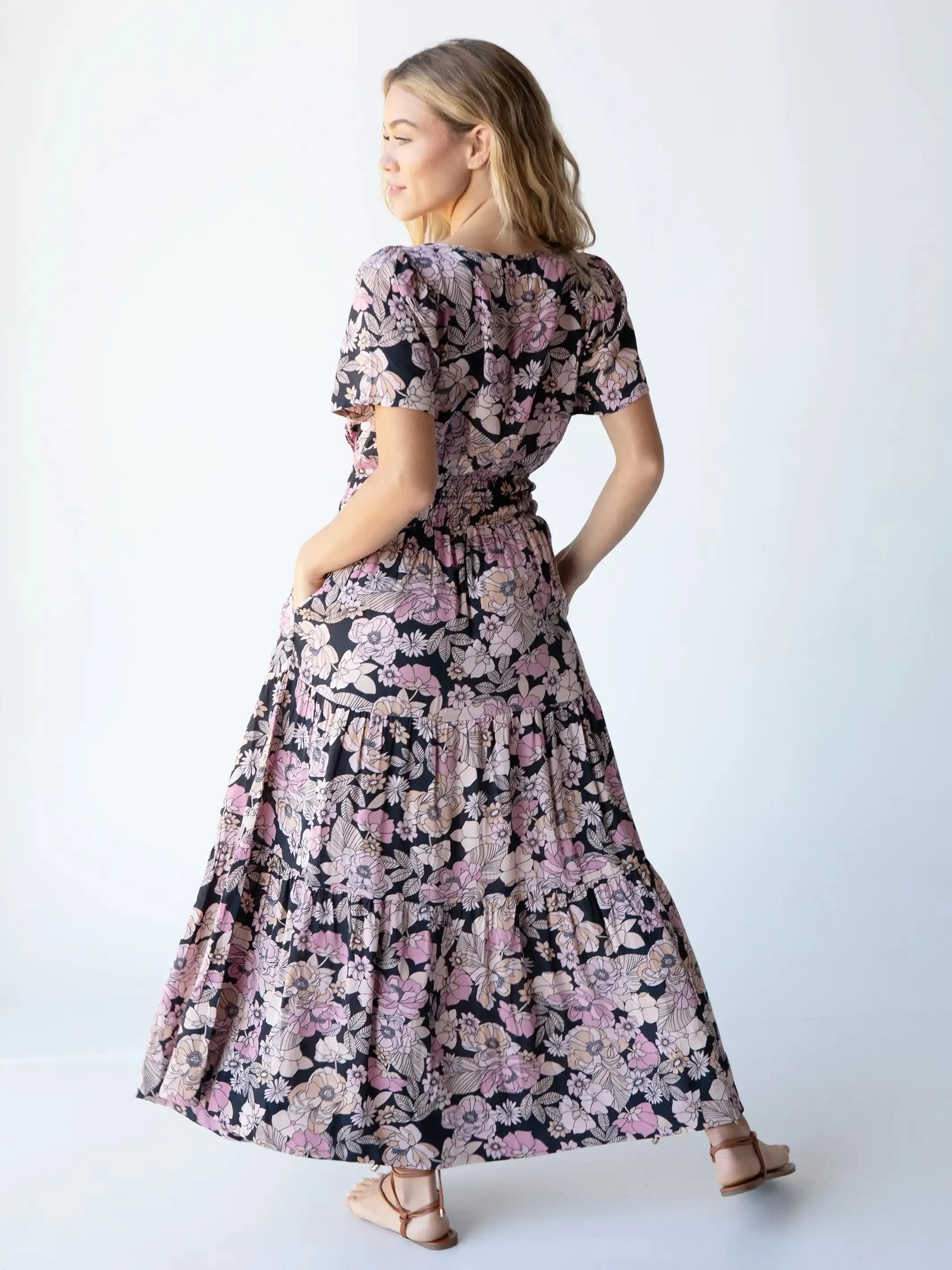 Bella Maxi Dress - Light Pink Floral sold by NATURAL LIFE product image thumbnail 5