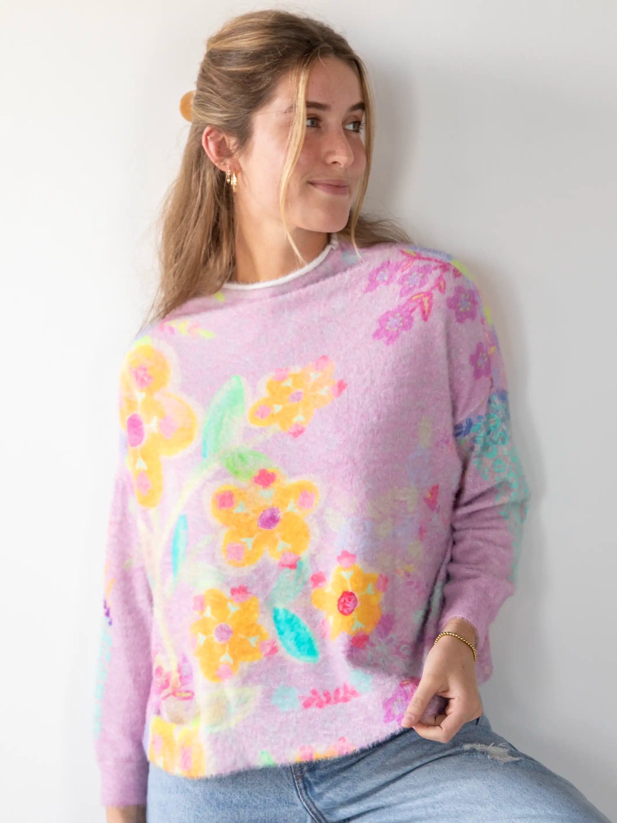 Cashmere-Like Fuzzy Pullover Sweater - Lavender sold by NATURAL LIFE