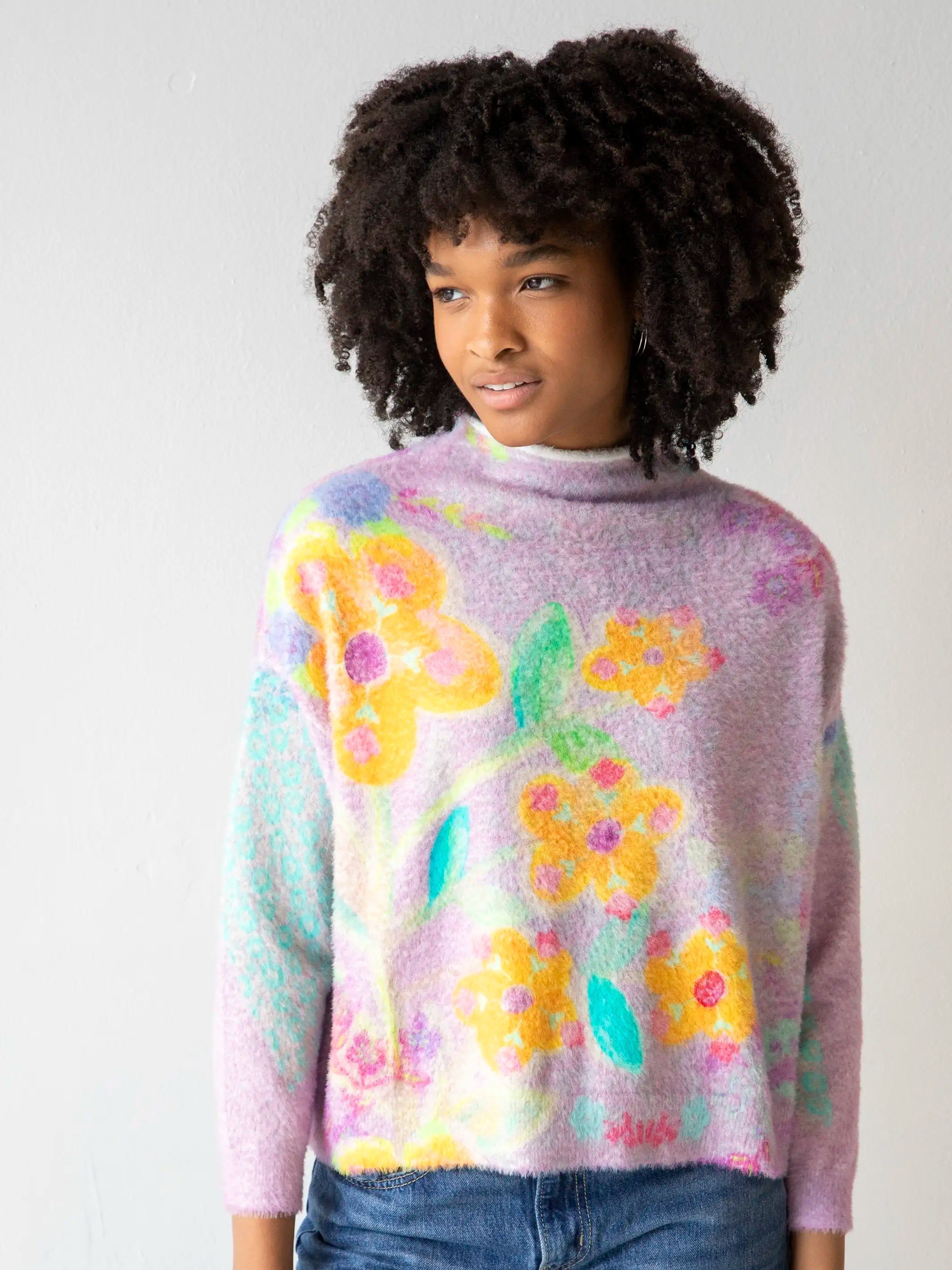 Cashmere-Like Fuzzy Pullover Sweater - Lavender sold by NATURAL LIFE product image thumbnail 3