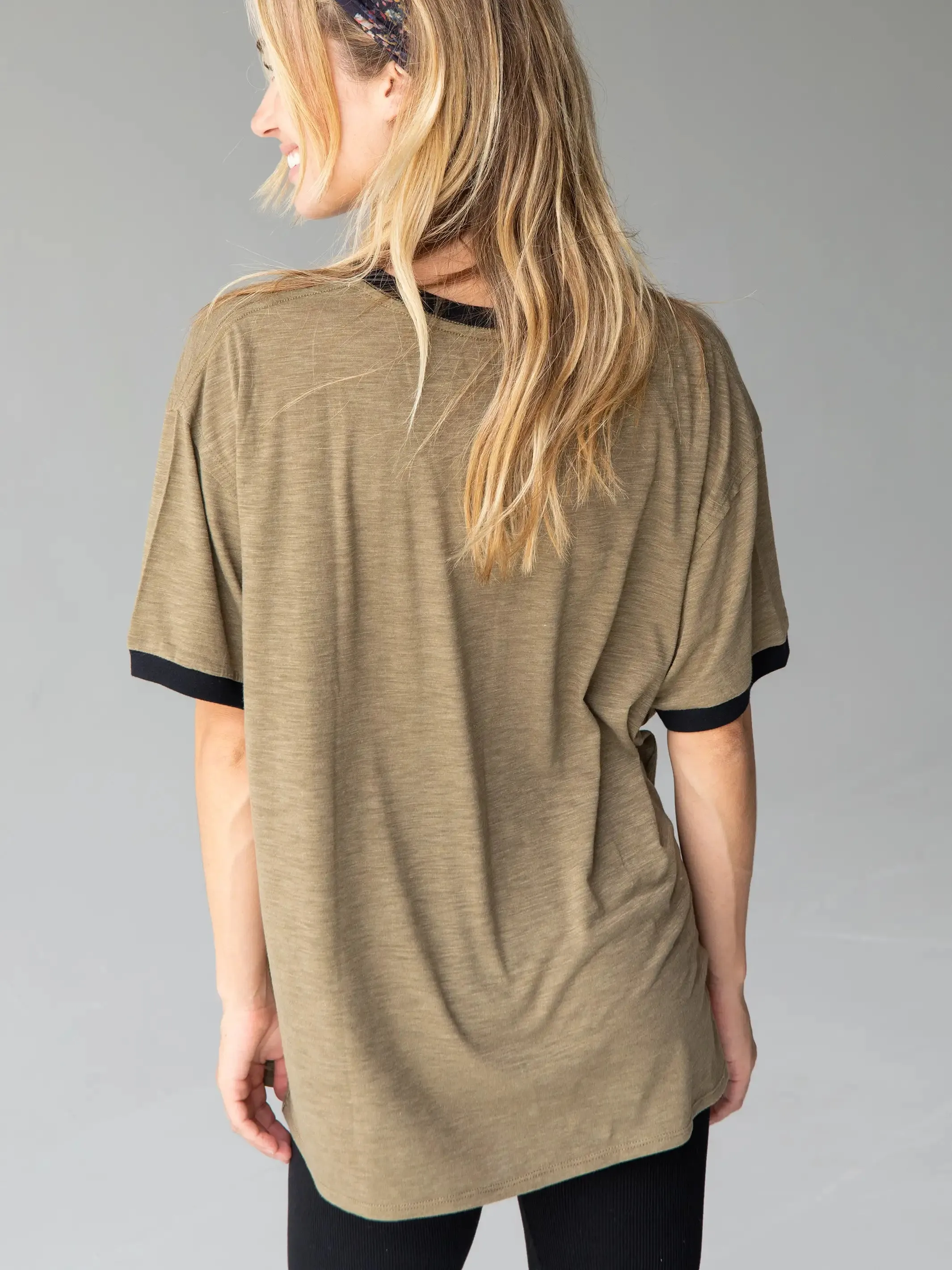 Ringer Oversized Tee Shirt - Wander sold by NATURAL LIFE product image thumbnail 4