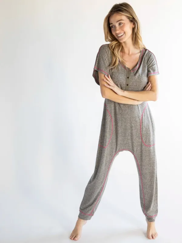 Riley Jumpsuit - Heather Grey sold by NATURAL LIFE