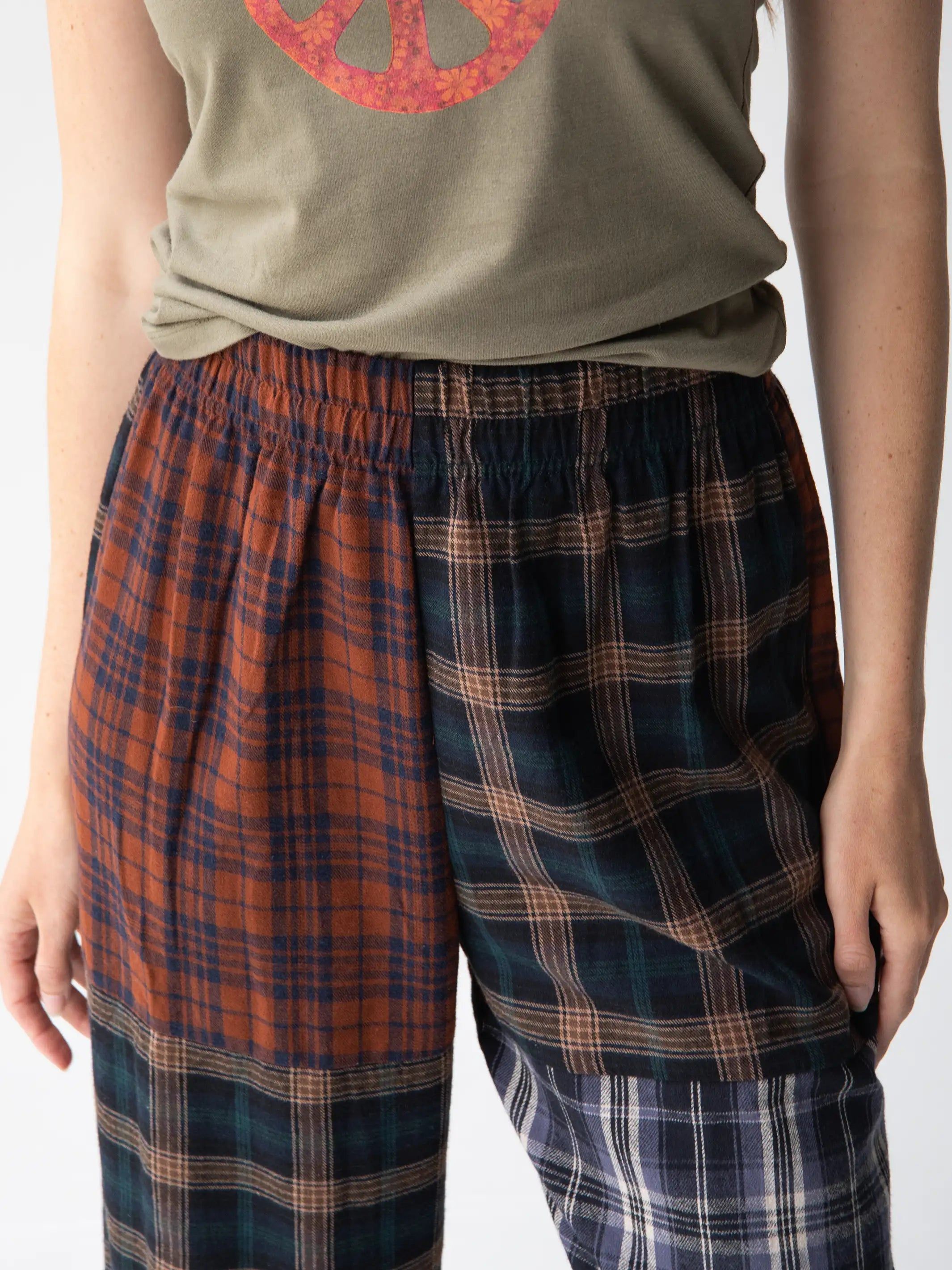 Devon Flannel Pant - Rust Navy Plaid sold by NATURAL LIFE product image thumbnail 2