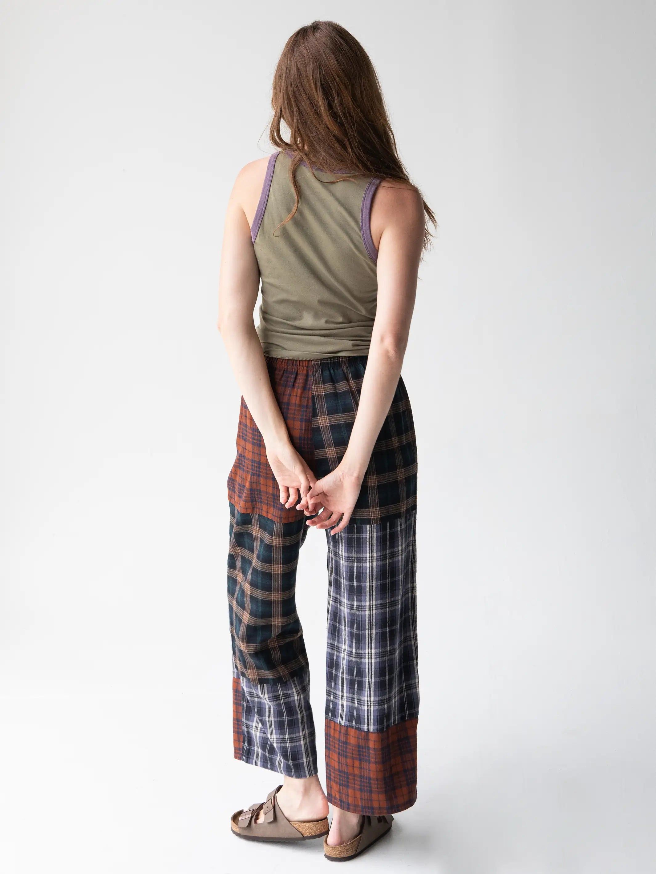 Devon Flannel Pant - Rust Navy Plaid sold by NATURAL LIFE product image thumbnail 4