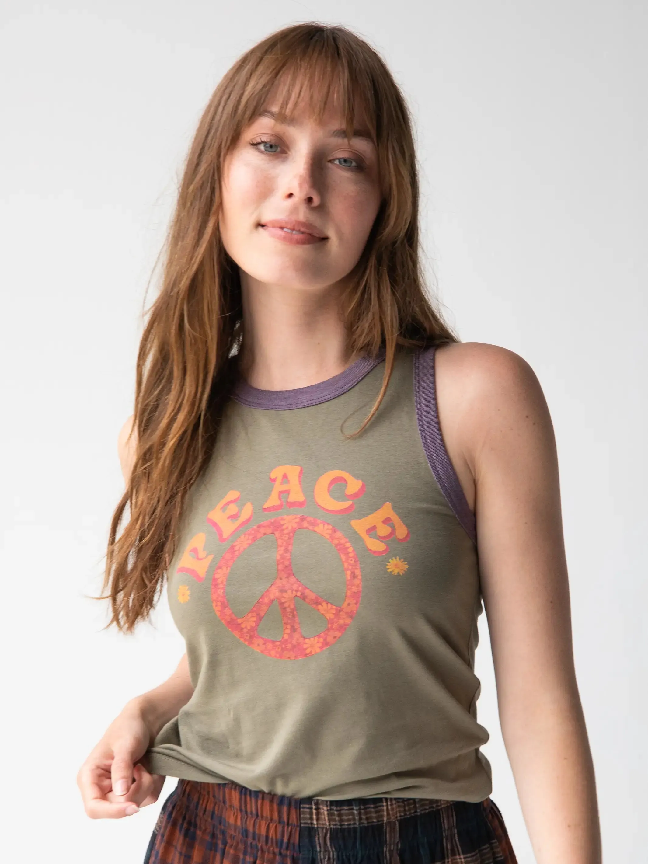Ringer Tank Top - Peace sold by NATURAL LIFE product image thumbnail 2