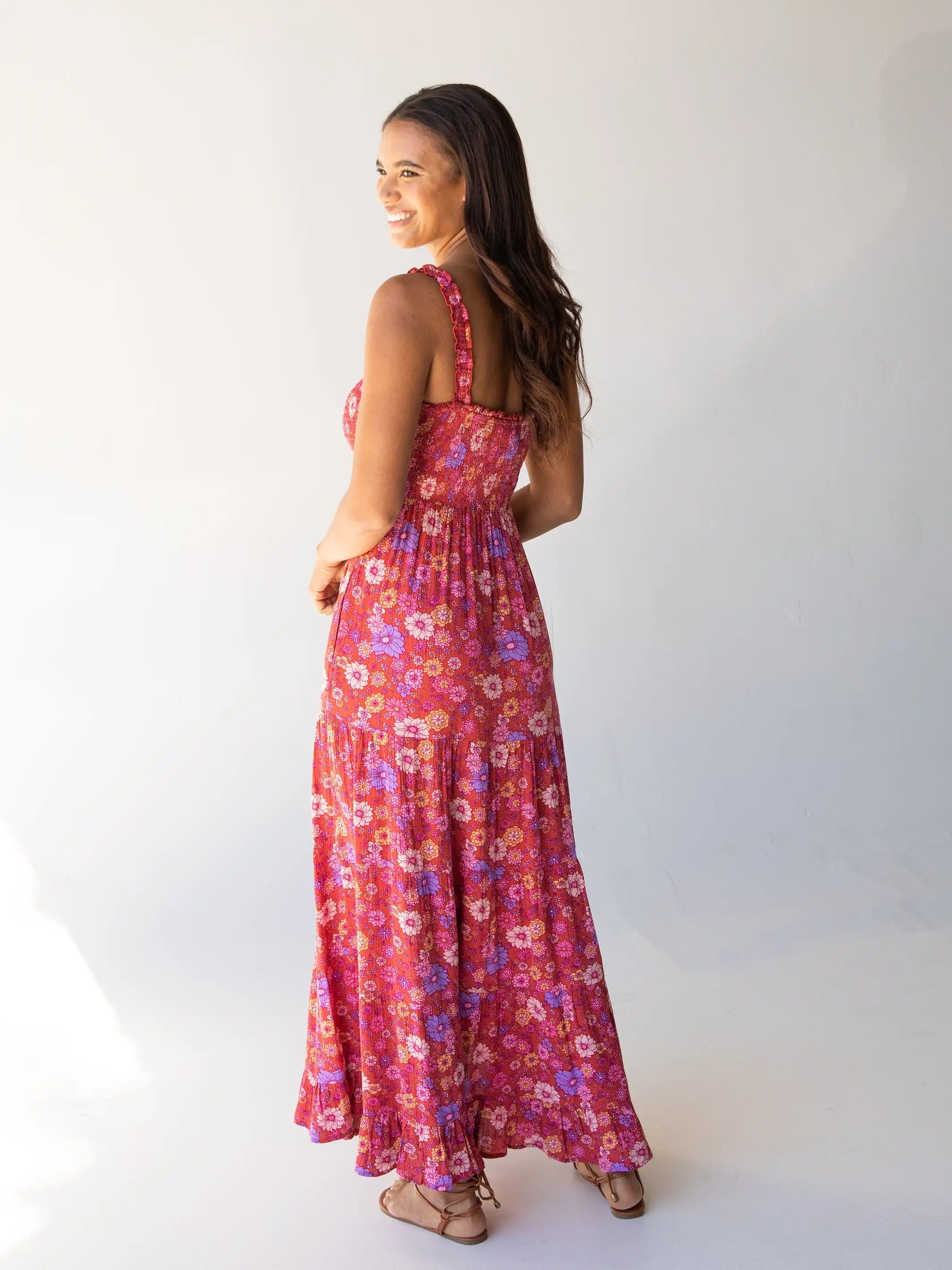 Darcy Maxi Dress - Pink Retro Floral sold by NATURAL LIFE product image thumbnail 4