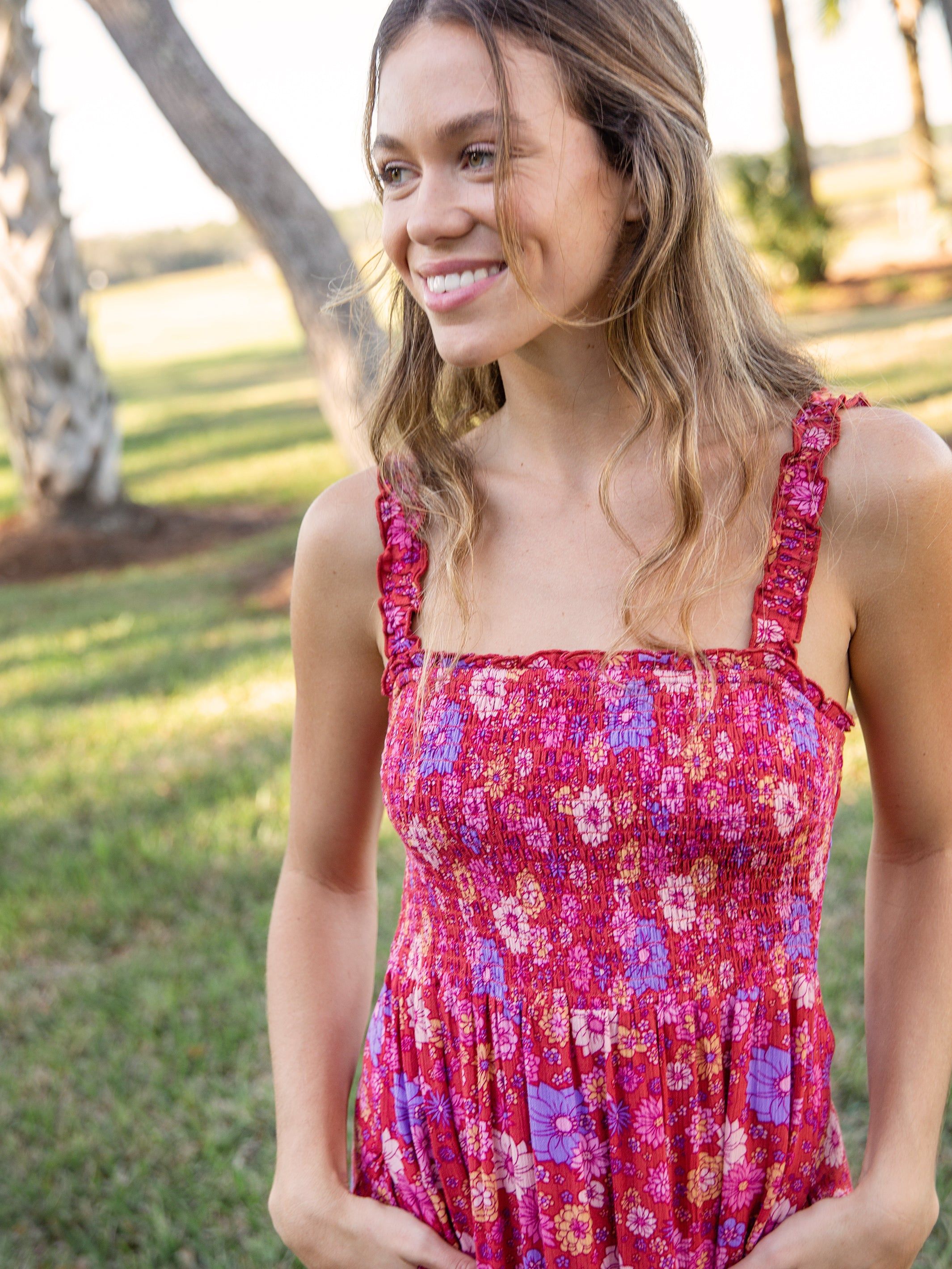Darcy Maxi Dress - Pink Retro Floral sold by NATURAL LIFE product image thumbnail 2