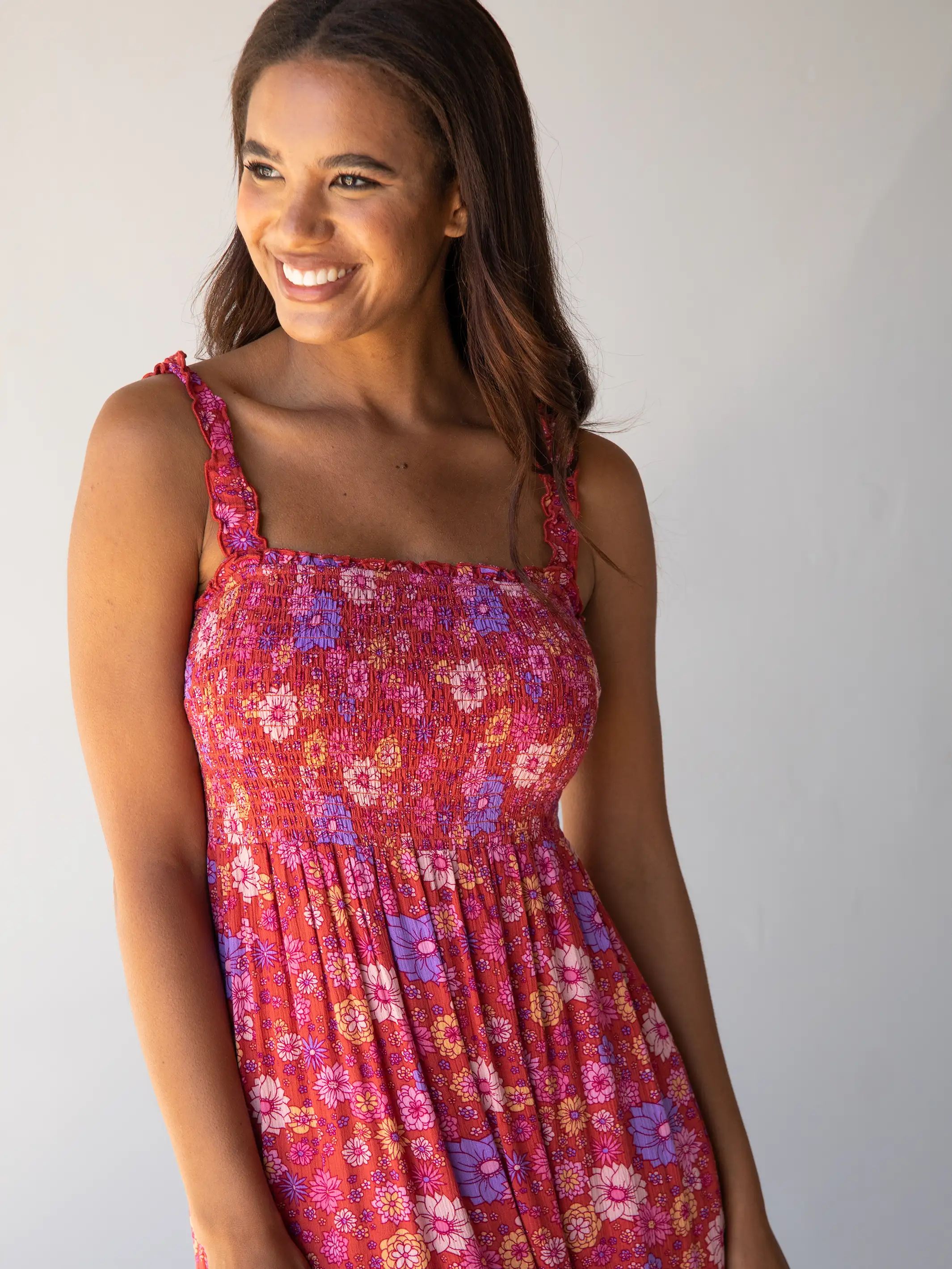 Darcy Maxi Dress - Pink Retro Floral sold by NATURAL LIFE product image thumbnail 5