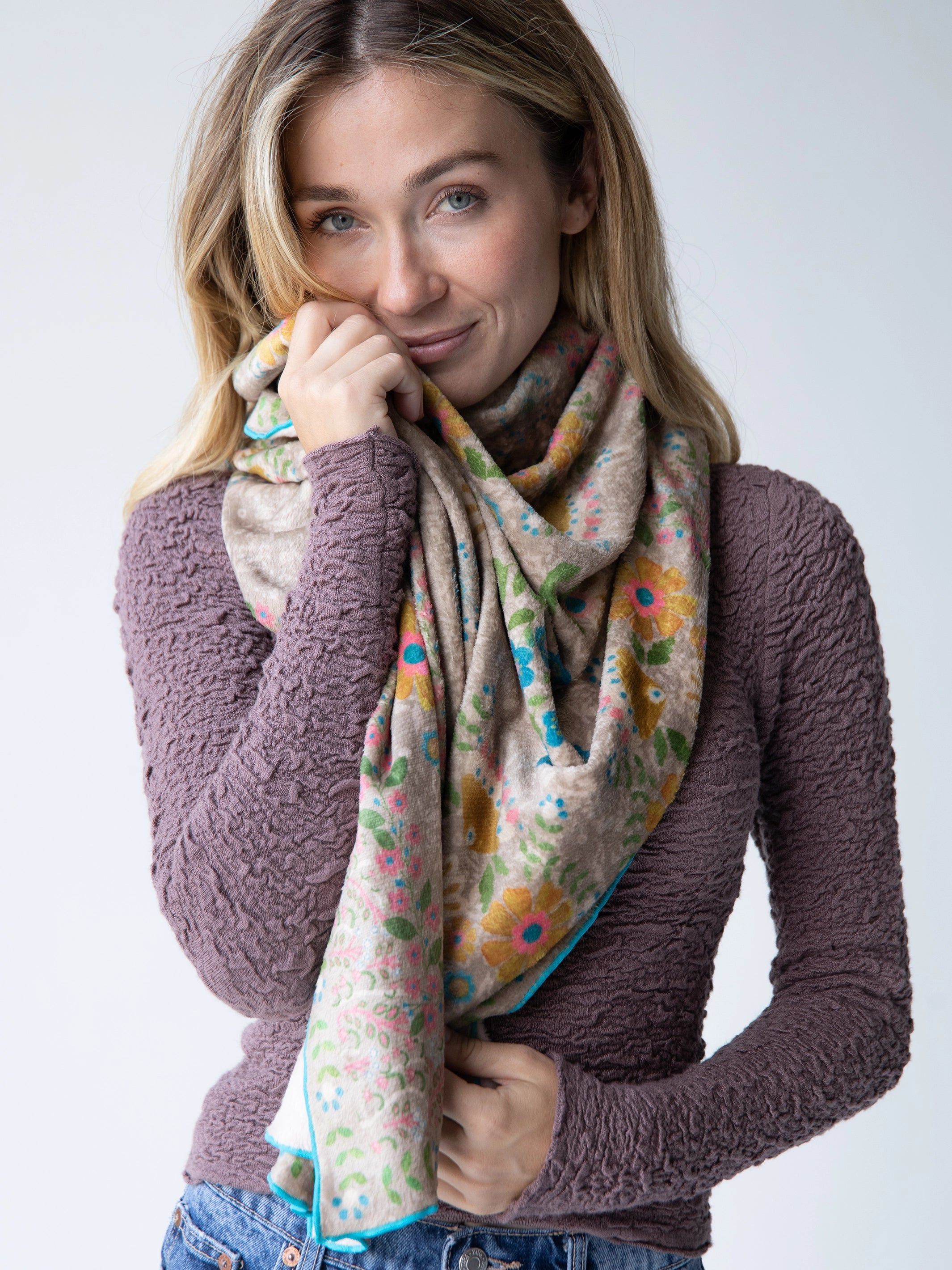 2-in-1 Cozy Poncho - Taupe Mandala sold by NATURAL LIFE product image thumbnail 4