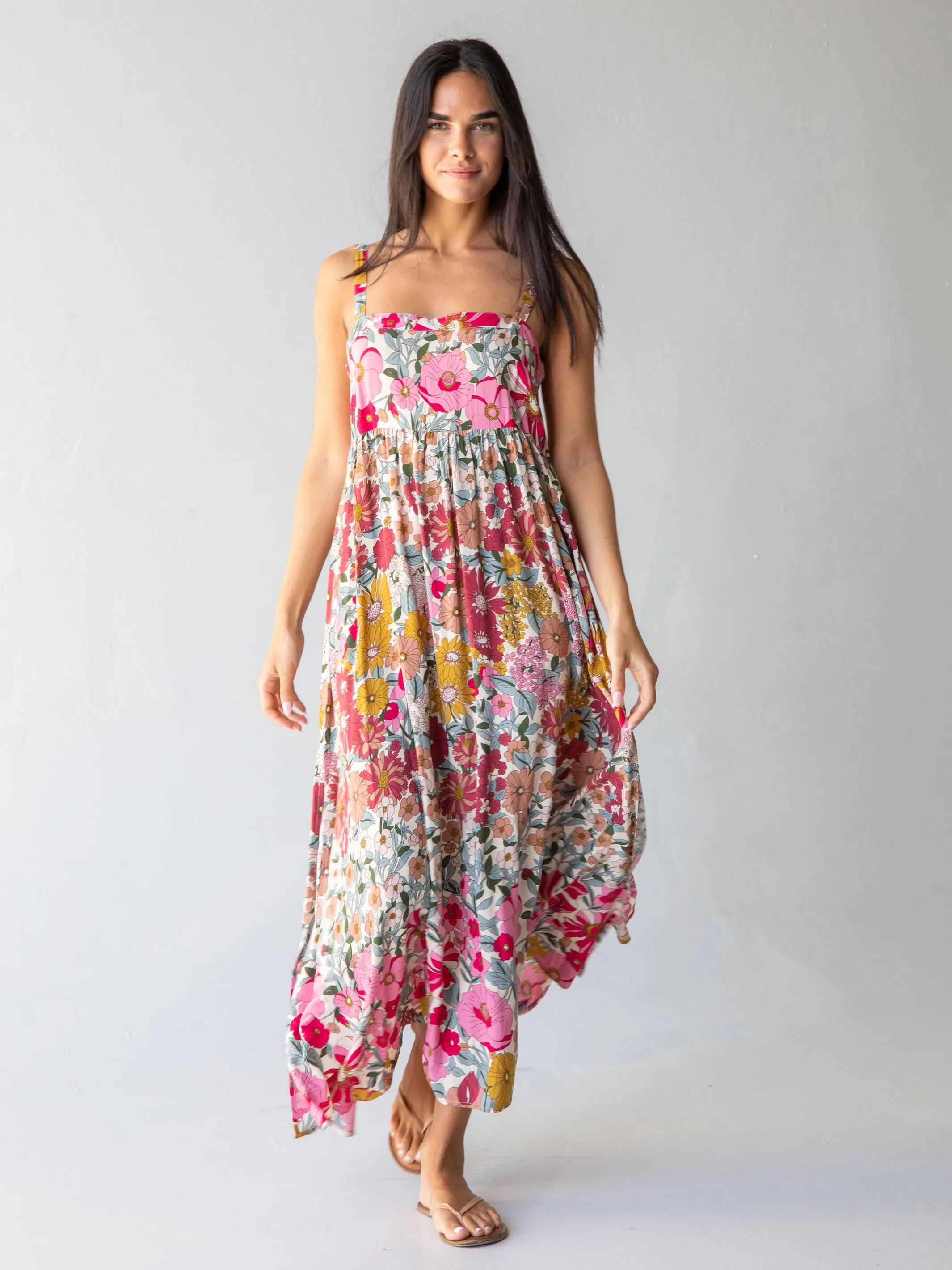 Patti Side Slit Maxi Dress - Vintage Summer Floral sold by NATURAL LIFE product image thumbnail 2