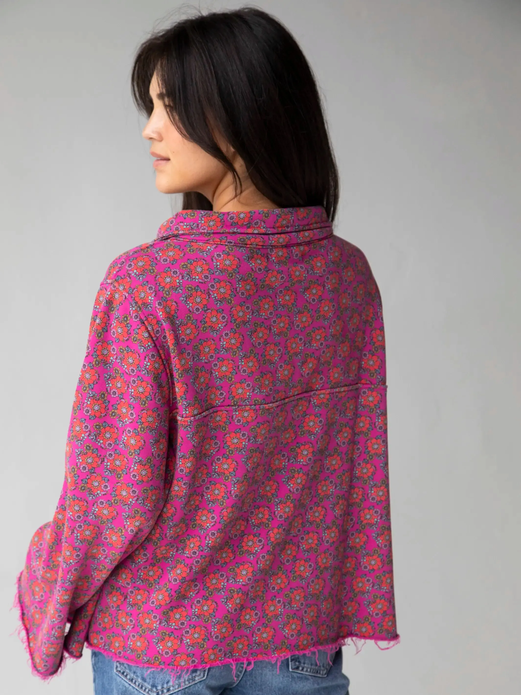 Easy Does It Sweatshirt - Hot Pink Mod Floral sold by NATURAL LIFE product image thumbnail 3