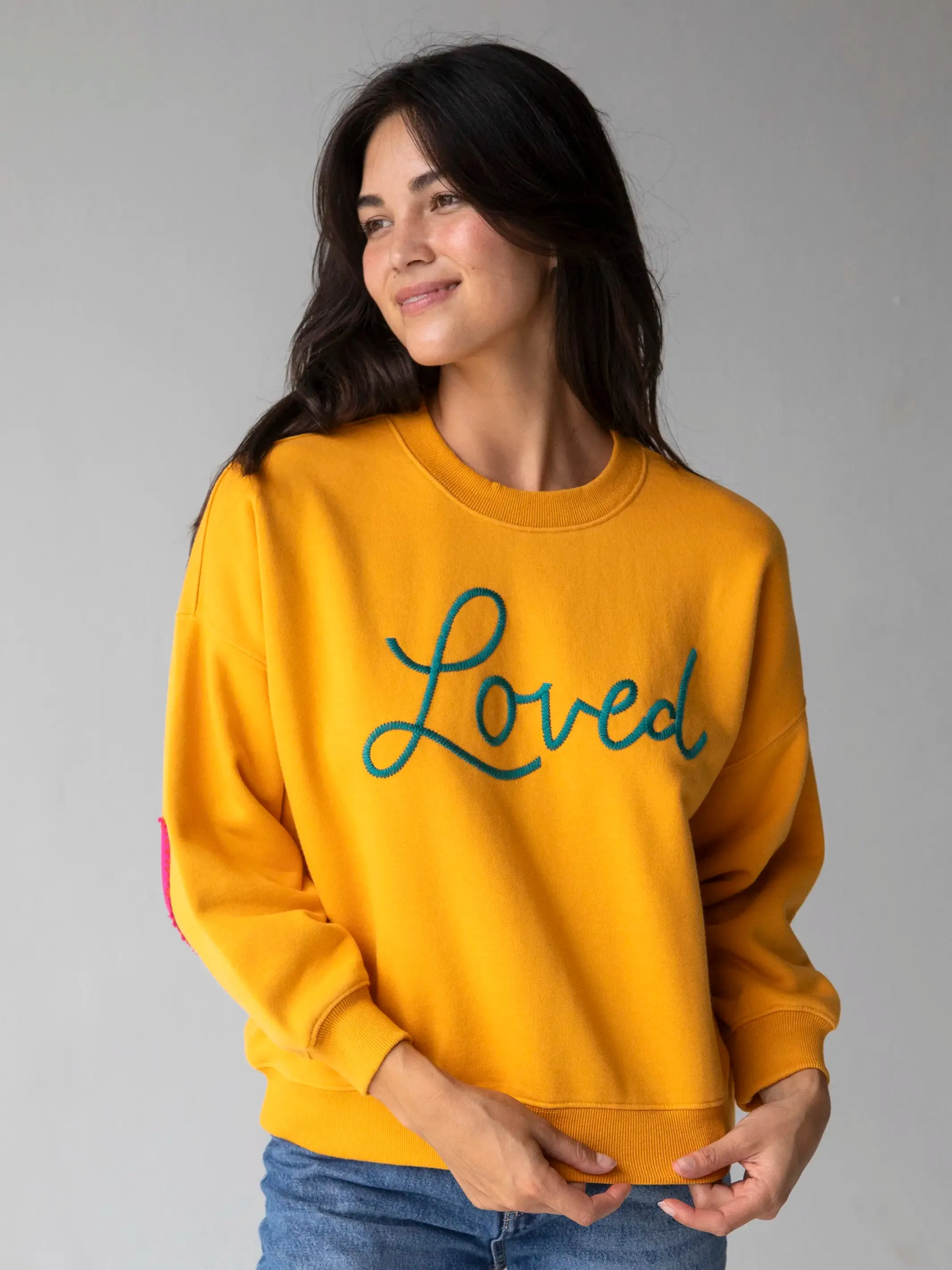 Heart On Your Sleeve Sweatshirt - Mustard Loved sold by NATURAL LIFE