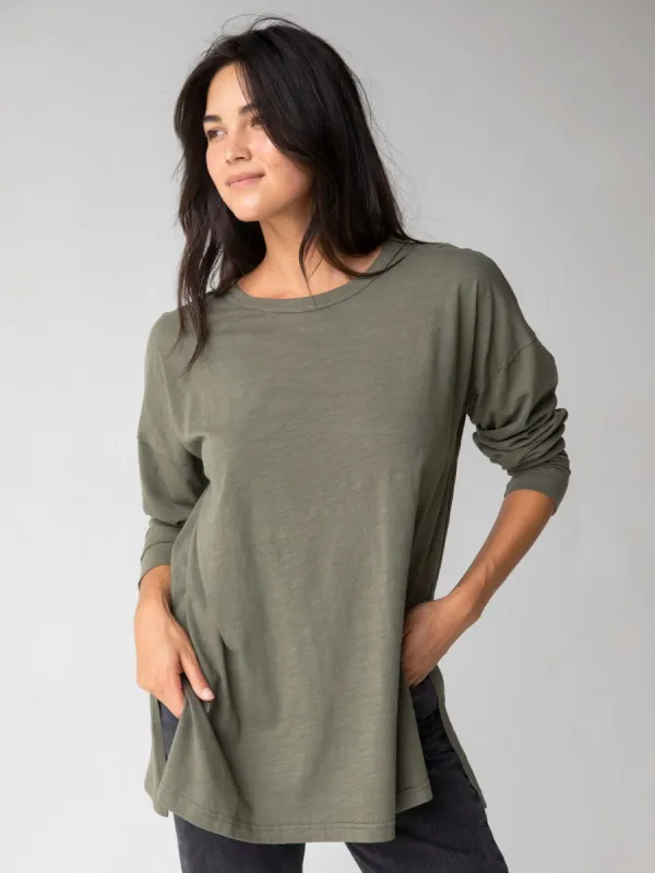 Hang Around Tunic - Dark Olive sold by NATURAL LIFE