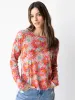 Lily Cotton Long Sleeve Tee Shirt - Pink Red Floral sold by NATURAL LIFE