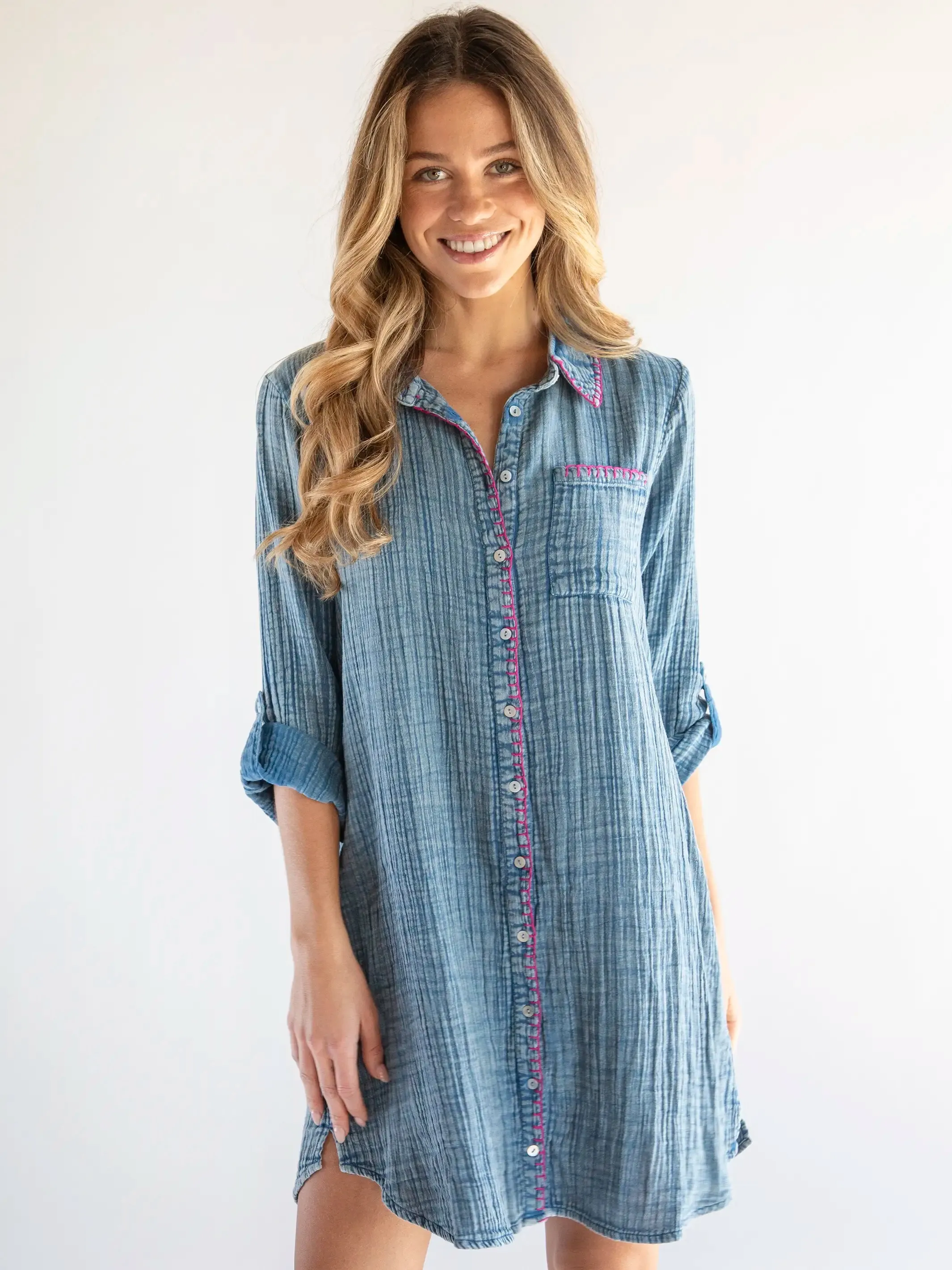 Lola Cotton Shirt Dress - Denim sold by NATURAL LIFE