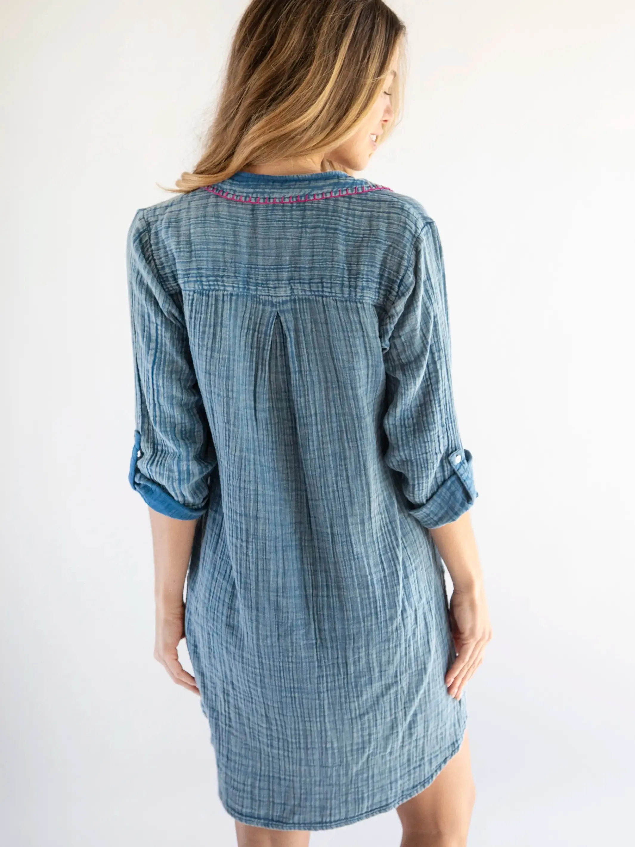 Lola Cotton Shirt Dress - Denim sold by NATURAL LIFE product image thumbnail 3