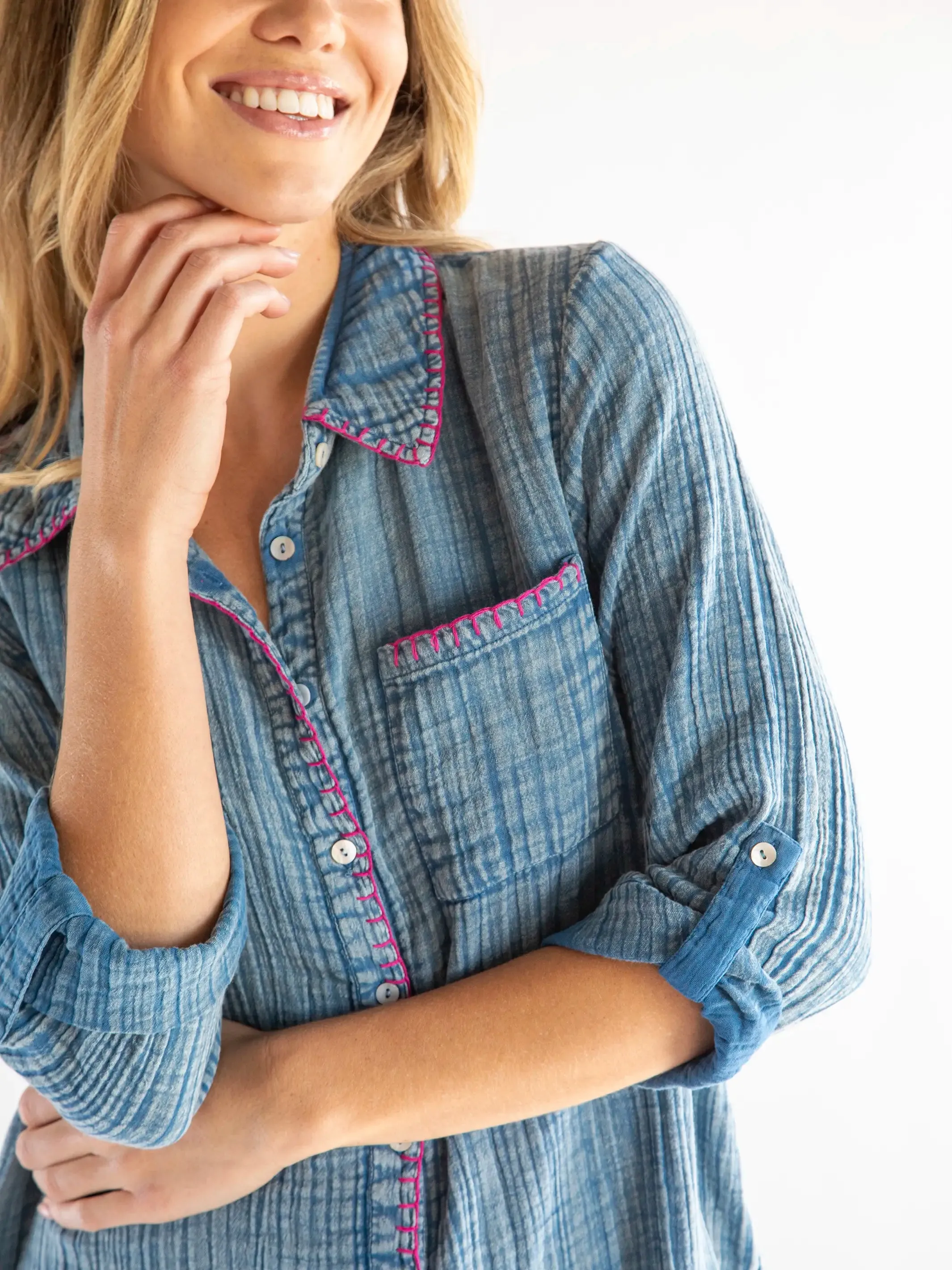 Lola Cotton Shirt Dress - Denim sold by NATURAL LIFE product image thumbnail 2