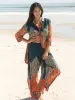 Fiona Tunic Dress - Red Cream Border sold by NATURAL LIFE
