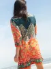 Fiona Tunic Dress - Red Cream Border sold by NATURAL LIFE