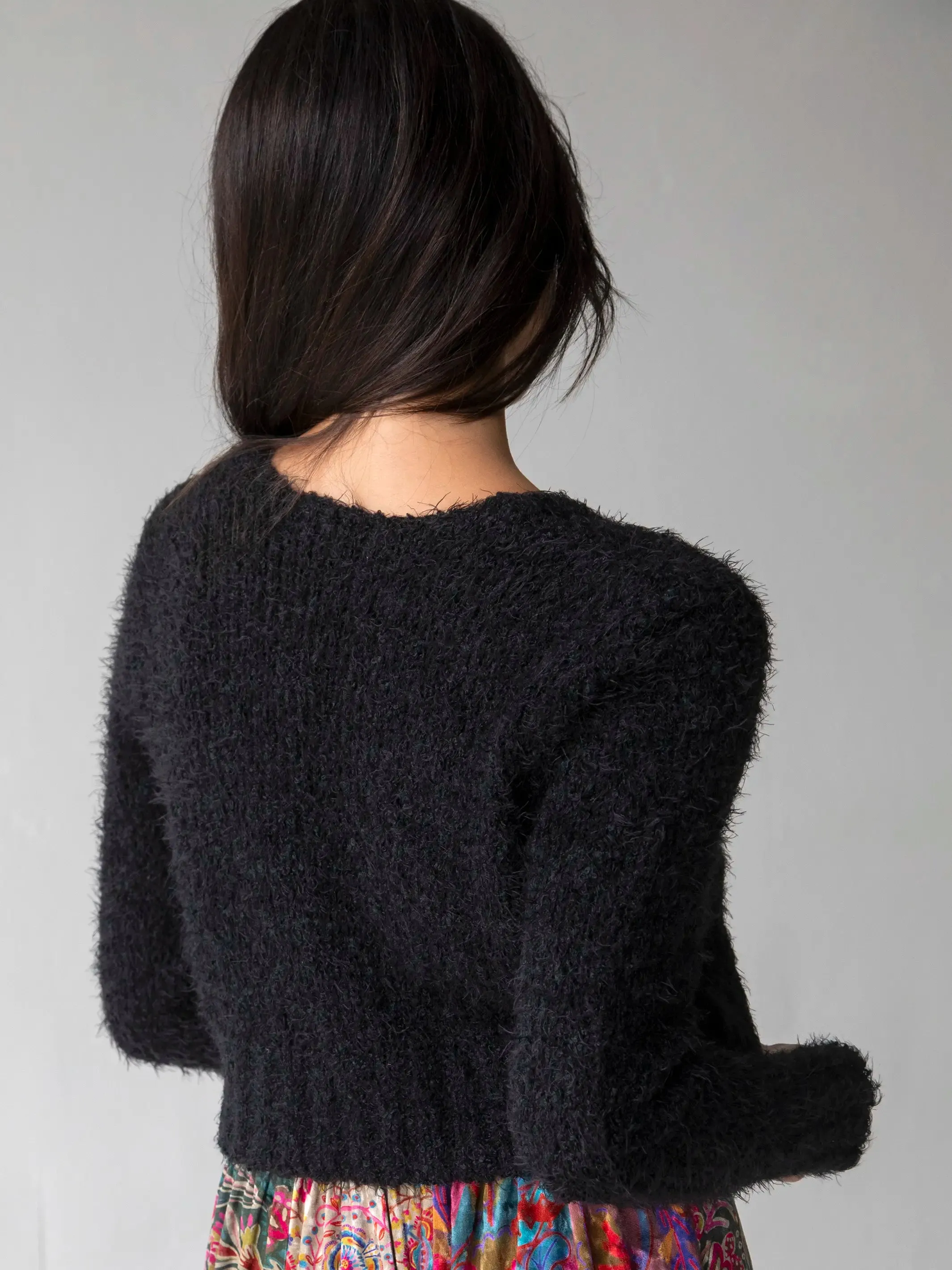 Oh So Soft Tie-Front Cardigan Sweater - Black sold by NATURAL LIFE product image thumbnail 3