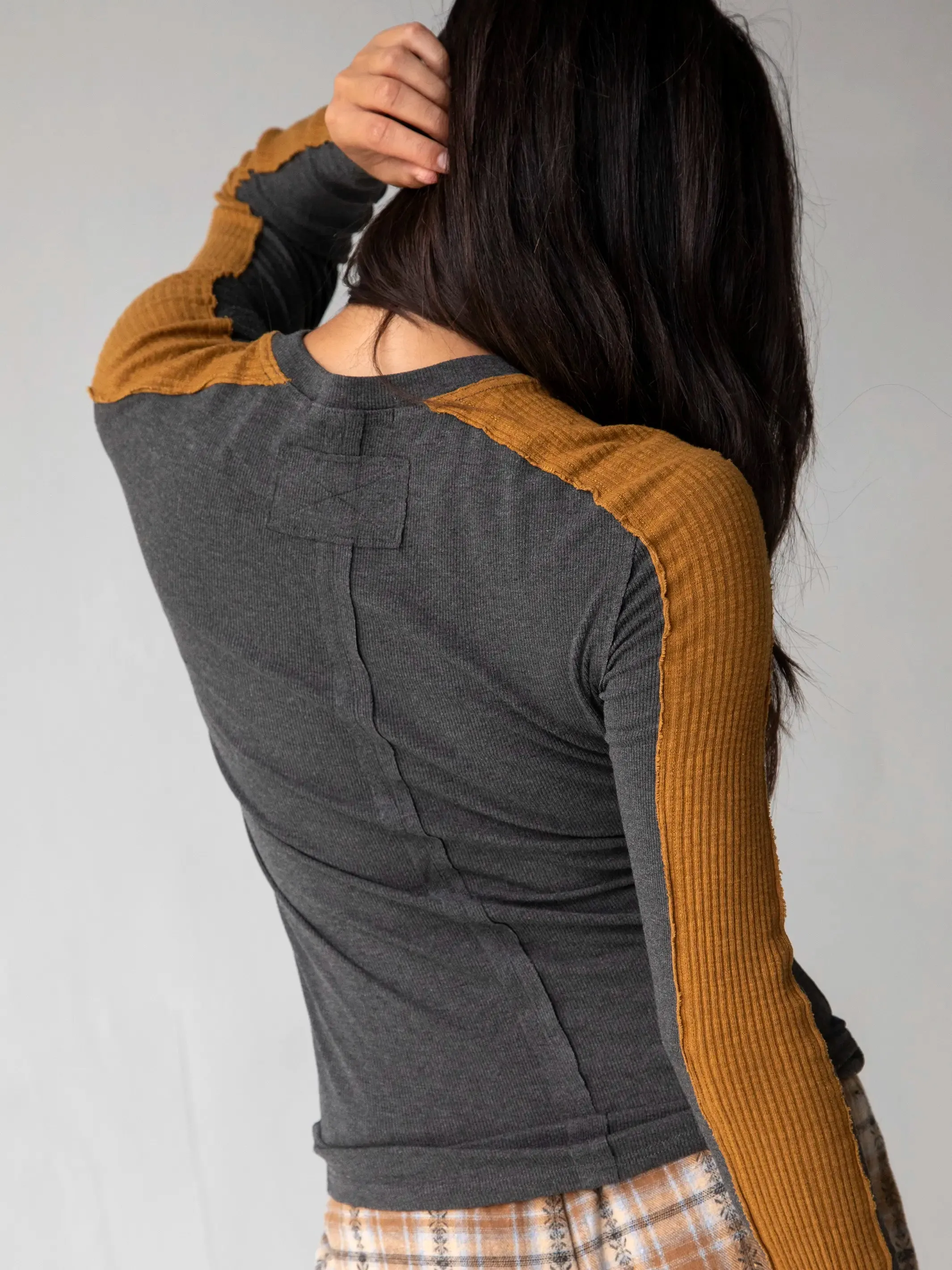 Austin Ribbed Knit Top - Charcoal sold by NATURAL LIFE product image thumbnail 4