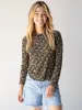 Lily Cotton Long Sleeve Tee Shirt - Tan Daisies Floral sold by NATURAL LIFE