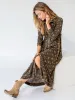 Christa Knit Cotton Midi Dress - Black Tan Daisies sold by NATURAL LIFE