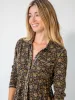 Christa Knit Cotton Midi Dress - Black Tan Daisies sold by NATURAL LIFE